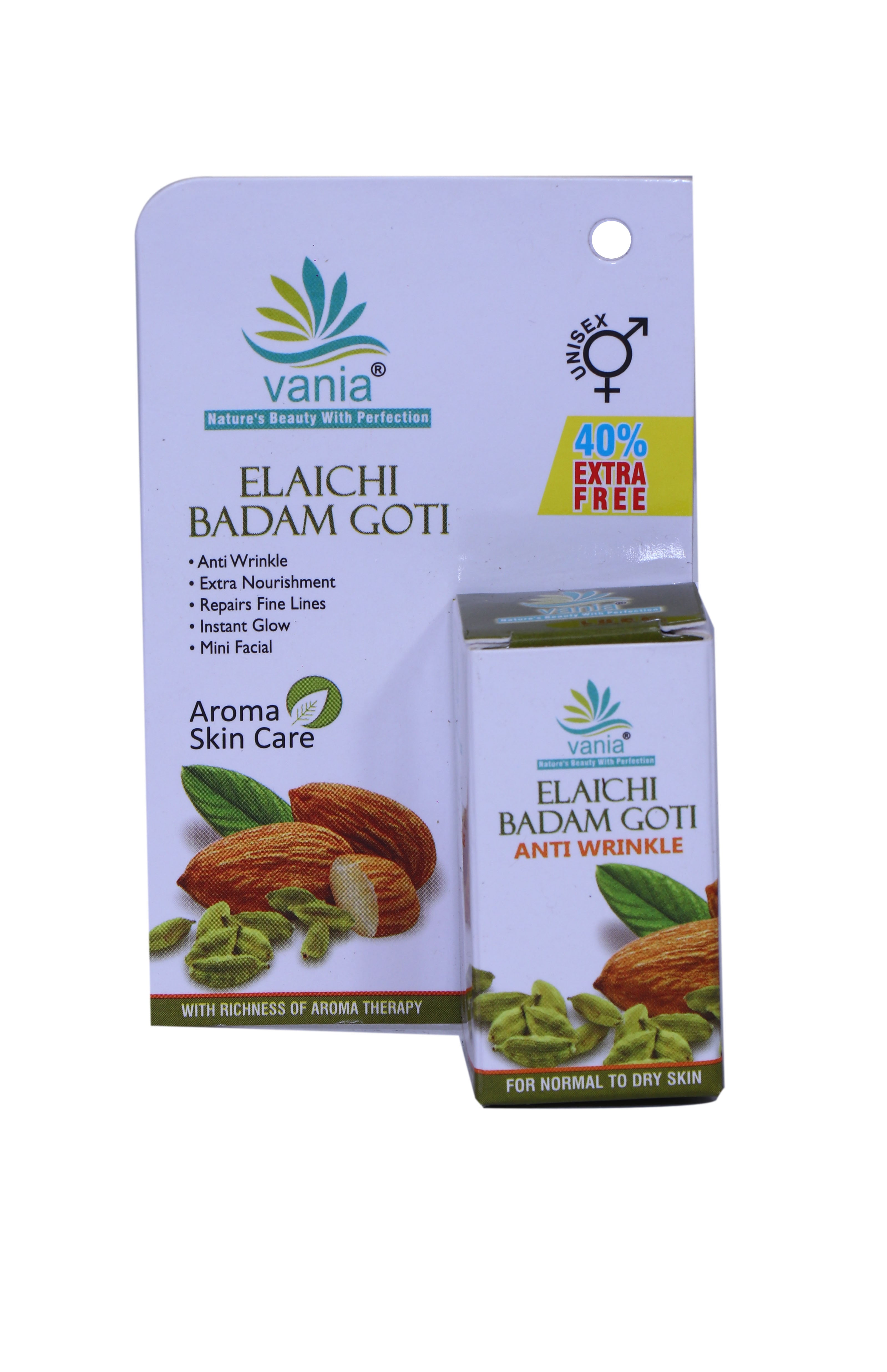 Vania Red Wine Serum 25ml & Elaichi Badam Goti 25g - Anti-wrinkle Night Serum & Skin Nourishment Soap for Dry Skin