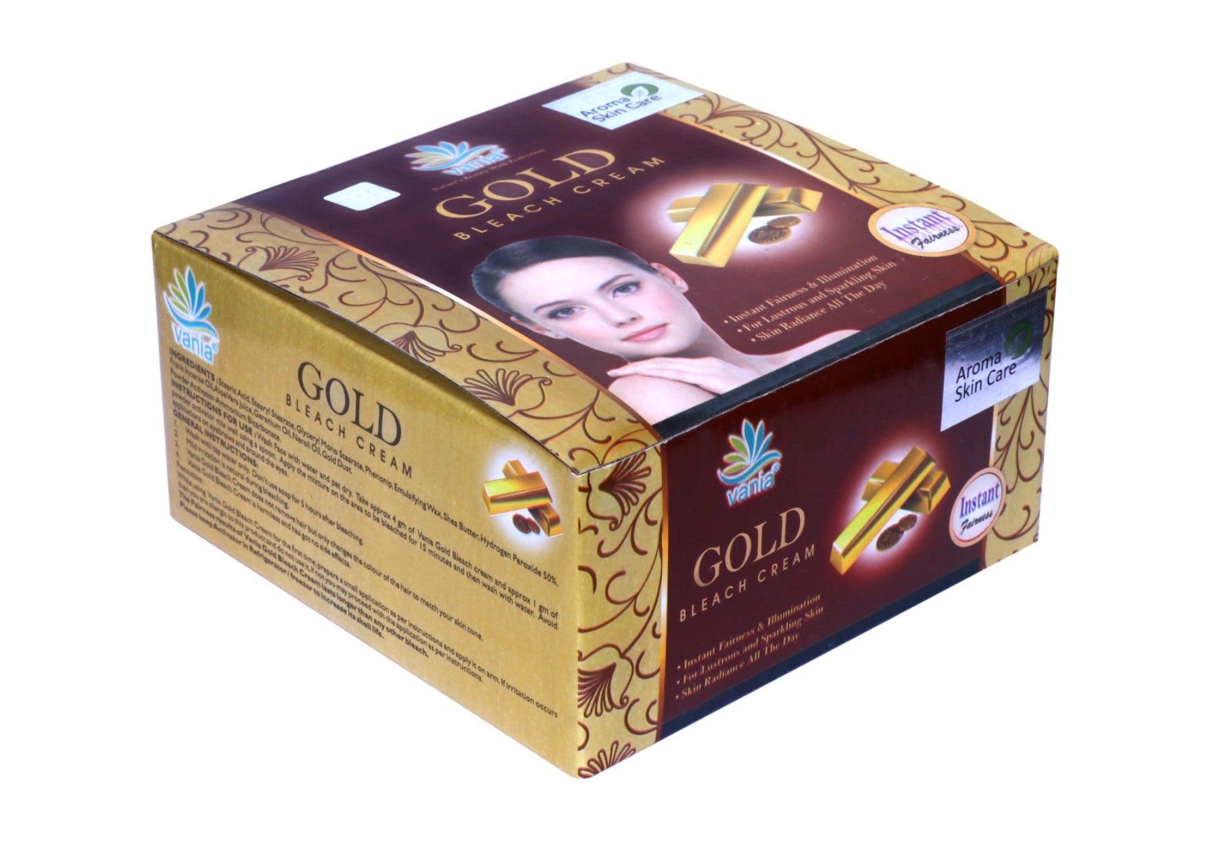 Vania Gold Facial kit 300 Gm & Gold Bleach Cream 250 Gm|Aroma Therapy|Natural Nourishing Ingredients|All Day Radiance|Unisex|Cooling Sensation|Self, Parlour & Professional Use|Face & Body||