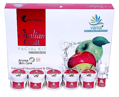 Vania Italian Fruit Facial Kit 300G | Diamond Bleach Cream Activator 250G | Radiance & Glow | Unisex | Self & Parlour Use | Face & Body | Fairness & Moisturized Skin | Aroma & Natural | Cool Bleach | No Tears & Zero Irritation