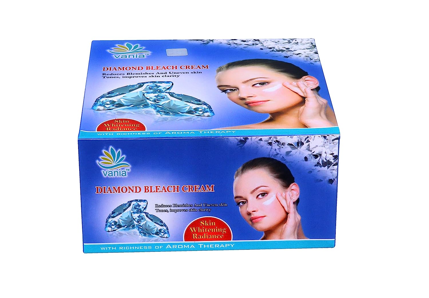 Vania Kesar & Diamond Bleach Cream Combo 250 Gm | Rich Natural Fairness | Cooling Moisturizer | No Tears | For Normal-Dry Skin | Kesar & Diamond Glow
