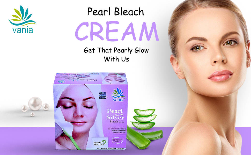Vania Pearl & Silver Facial Kit 300g + Bleach Cream 250g | Unisex | Glowing Whitening Skin | Nourish & Revitalize | Fairness | Aroma Oil Blend | Self/Parlour Use | Cooling | No Irritation