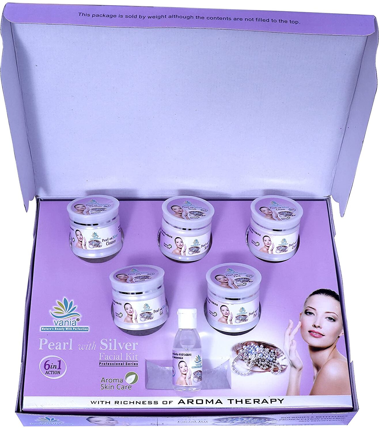 Vania Pearl & Silver Facial Kit 300GM | Natural Glow for Women & Men | Whitening, Brightening, Radiance | Vania Diamond Bleach Cream 250GM | Glow Like Diamonds | Fairness, Zero Irritation
