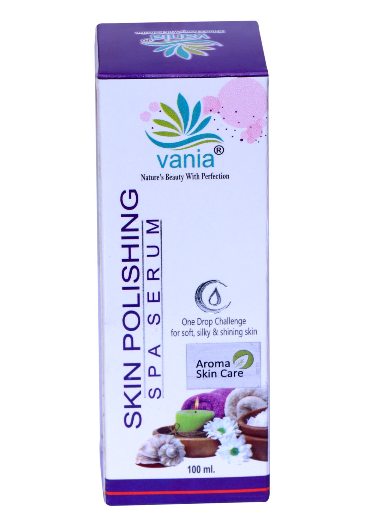 Vania Skin Polishing SPA Serum 100ml | Vitamin C, Geranium, Jojoba, Kesar, Patouchli & Rosehip Oil | For Glowing, Spotless Face & Body | Unisex Night Serum