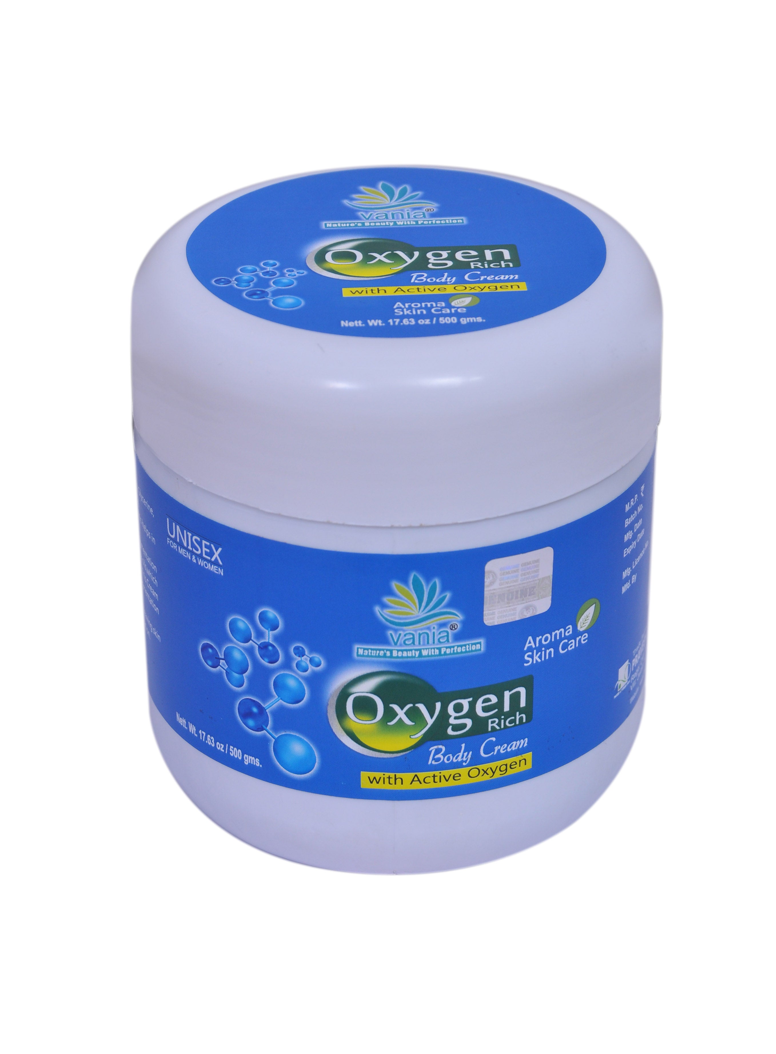 Vania Oxygen Rich Body Polishing Cream 500 Gm | Rich Oxygen & Herbal Blend | Clears Dead Skin | Moisturizes & Polishes Skin | Geranium Oil for Clear, Smooth & Radiant Complexion | Reduces Sun Tan & Age Spots | Best Face & Body Cream