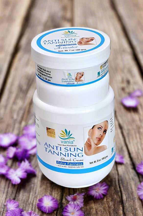 Vania 1 Kg Anti Sun Tan Bleach Cream | Removes Sun Tan | Extra Fairness | Cooling like Ice | No Tears Moisturized Skin | Zero Irritation | Fragrance | For Normal to Dry Skin
