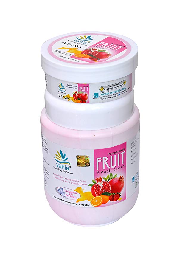 Vania Pomegranate Fruit Bleach Cream 1 Kg | Skin Lightening & Nourishing | Aroma Oils Infused | Face & Body | No Dryness | GoriGori Skin | Lasting Glow