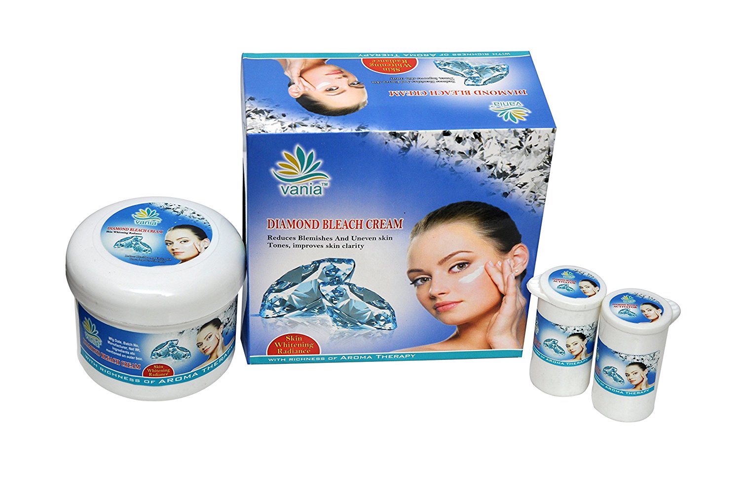 Vania Diamond Bleach Cream 250g | Glow Like Diamonds | Fairness & Cool Bleach | No Tears, Moisturized Skin | Zero Irritation | Fragrance & Aroma Oils | Improves Skin Elasticity