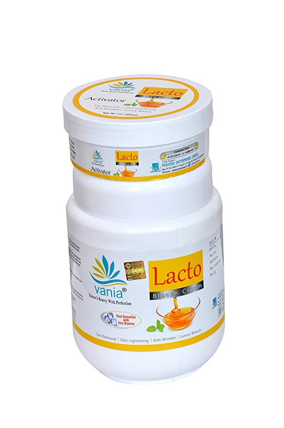 Vania Lacto Bleach Cream 1 Kg & 800 Gm Bleach cream & 200 gm Activator | Tan Removal for Face & Body | Milk & Honey | Cooling Sensation | No Tears | Anti-Wrinkle | Lasting Fairness | Fragrance | Dry Skin | Face Bleach