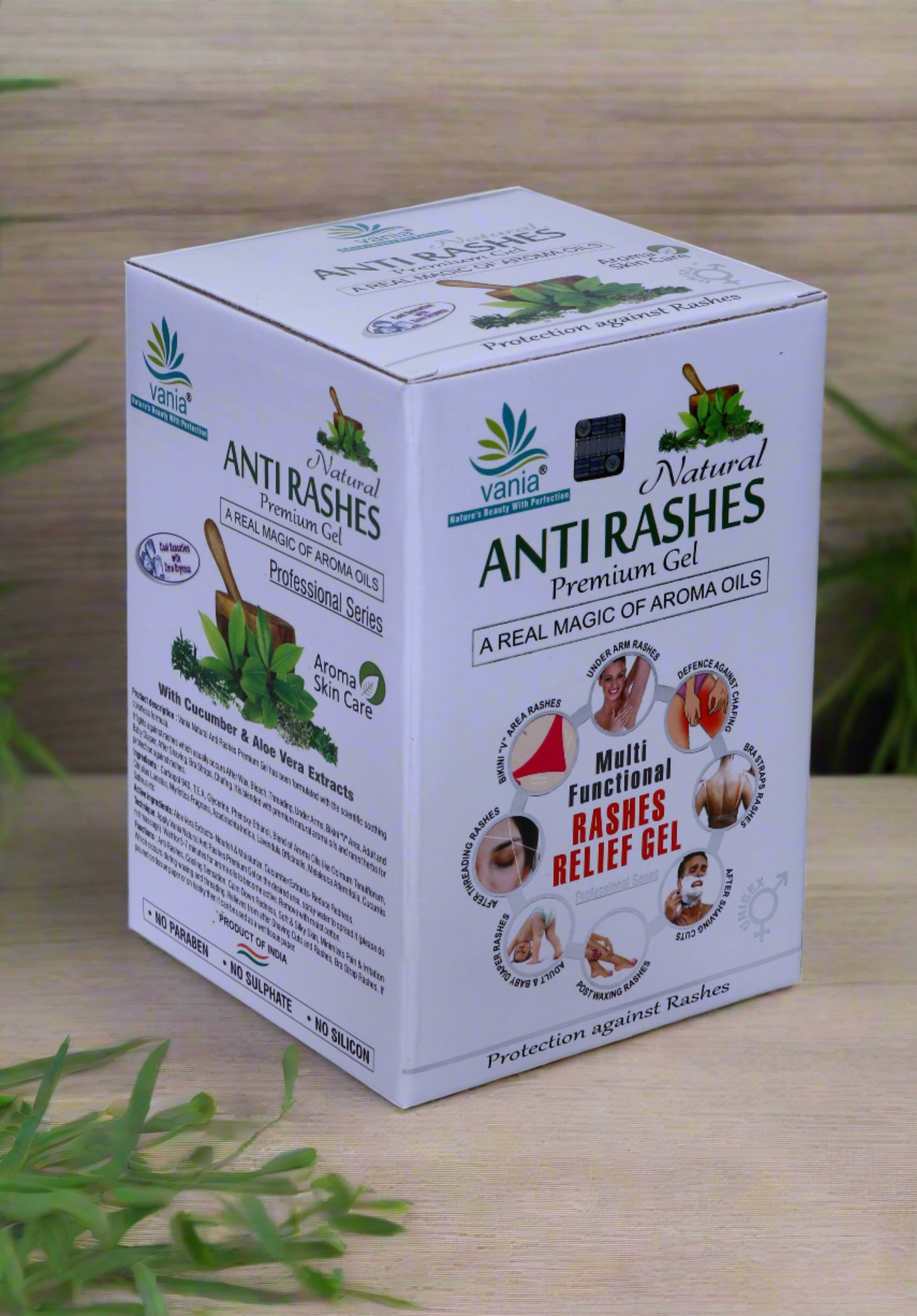 Vania Natural Anti Rashes Premium Gel 1000 Gm | Post & Pre-Waxing Relief | Diaper Rash Treatment | Under Arm & Shaving Cut | Chafing & Bikini V Area