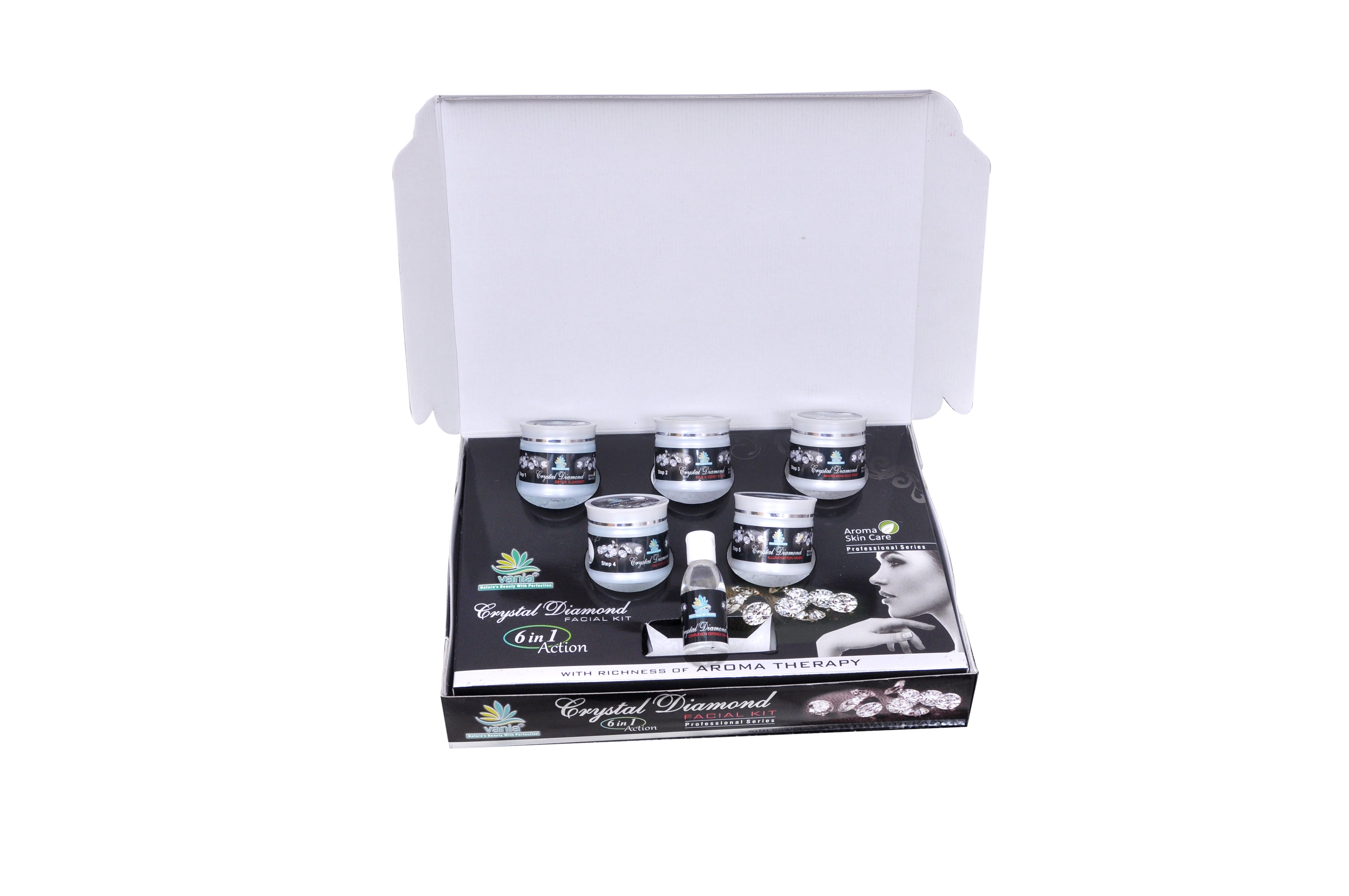 Vania Diamond Crystal Facial Kit 300g | Improves Skin Clarity | Unisex | Diamond-Like Luster | Self & Parlour Use | Fairer Complexion | Natural Ingredients | Finest Glow | For Face & Body Beauty
