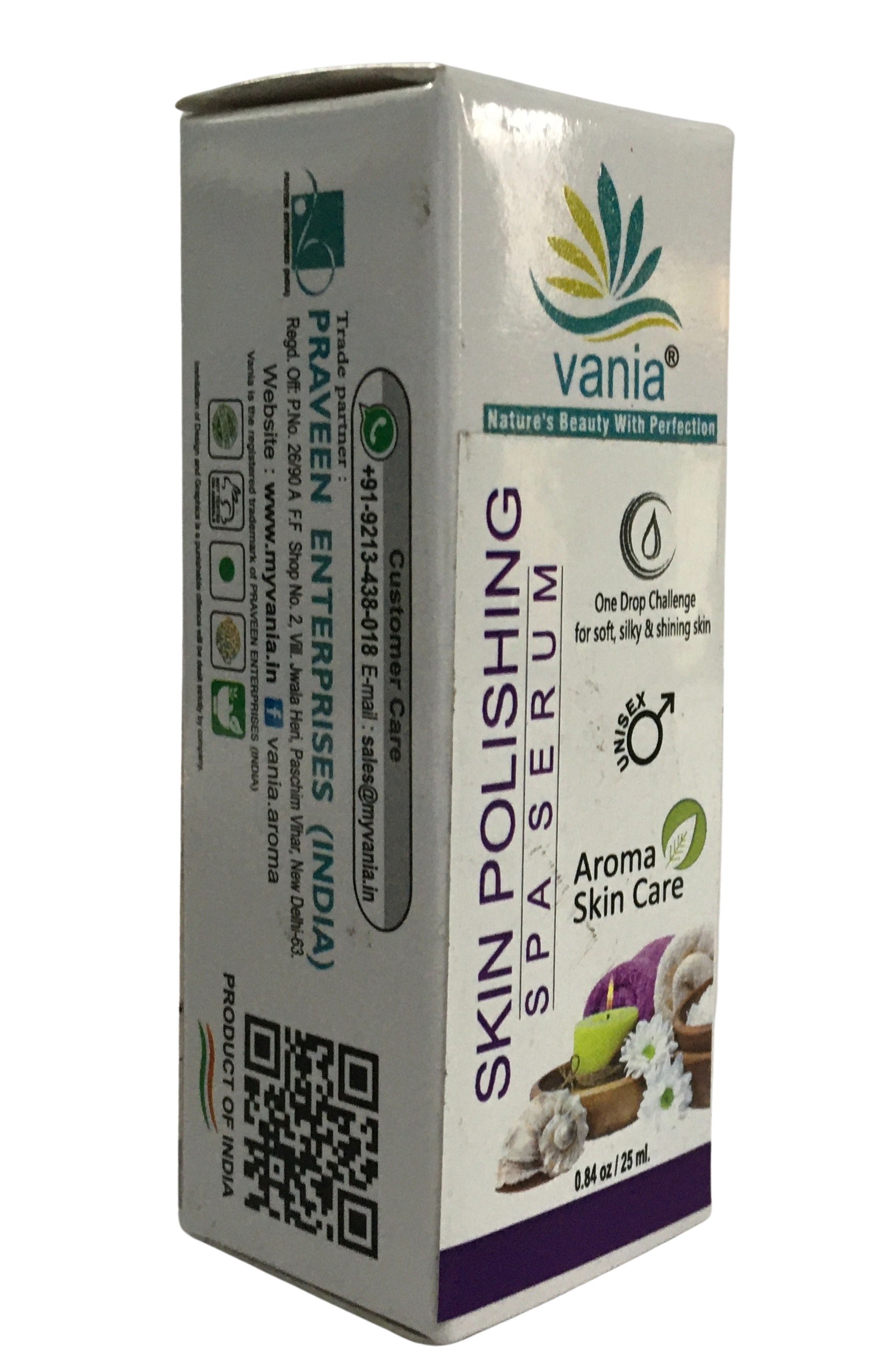 Vania Skin Polishing SPA Serum 25ml & Elaichi Badam Goti 25gm Combo | 1 Drop Aroma Oil for Soft, Silky, Glowing Skin | Mini Facial, Instant Glow Travel Soap