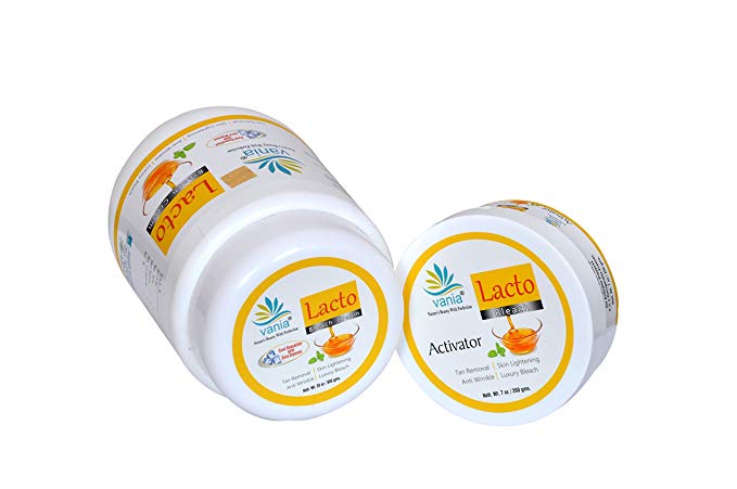 Vania Lacto Bleach Cream 1 Kg & 800 Gm Bleach cream & 200 gm Activator | Tan Removal for Face & Body | Milk & Honey | Cooling Sensation | No Tears | Anti-Wrinkle | Lasting Fairness | Fragrance | Dry Skin | Face Bleach