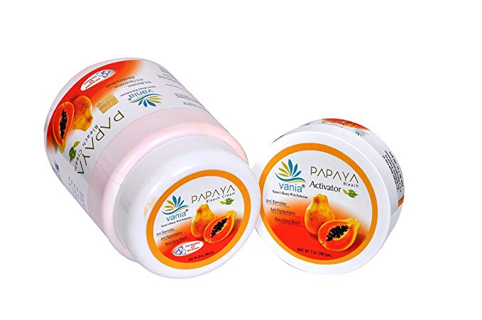 Vania Papaya Bleach Cream 1000 Gm - Anti Blemish, Anti Pigmentation, Cooling, No Dryness, Beautifying Skin Care with Papaya Extracts, Aloe Vera Extracts, Lavender Oil, Neem Oil, and Vitamin C - Skin Lightening Cream