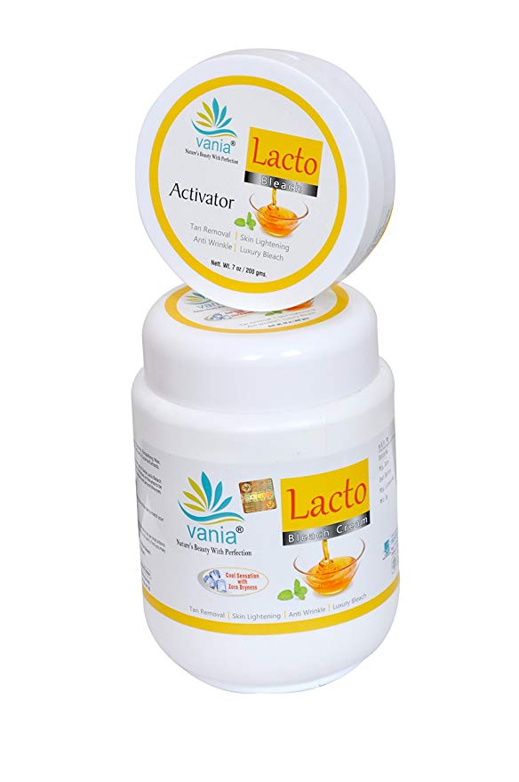 Vania Lacto Bleach Cream 1 Kg & 800 Gm Bleach cream & 200 gm Activator | Tan Removal for Face & Body | Milk & Honey | Cooling Sensation | No Tears | Anti-Wrinkle | Lasting Fairness | Fragrance | Dry Skin | Face Bleach