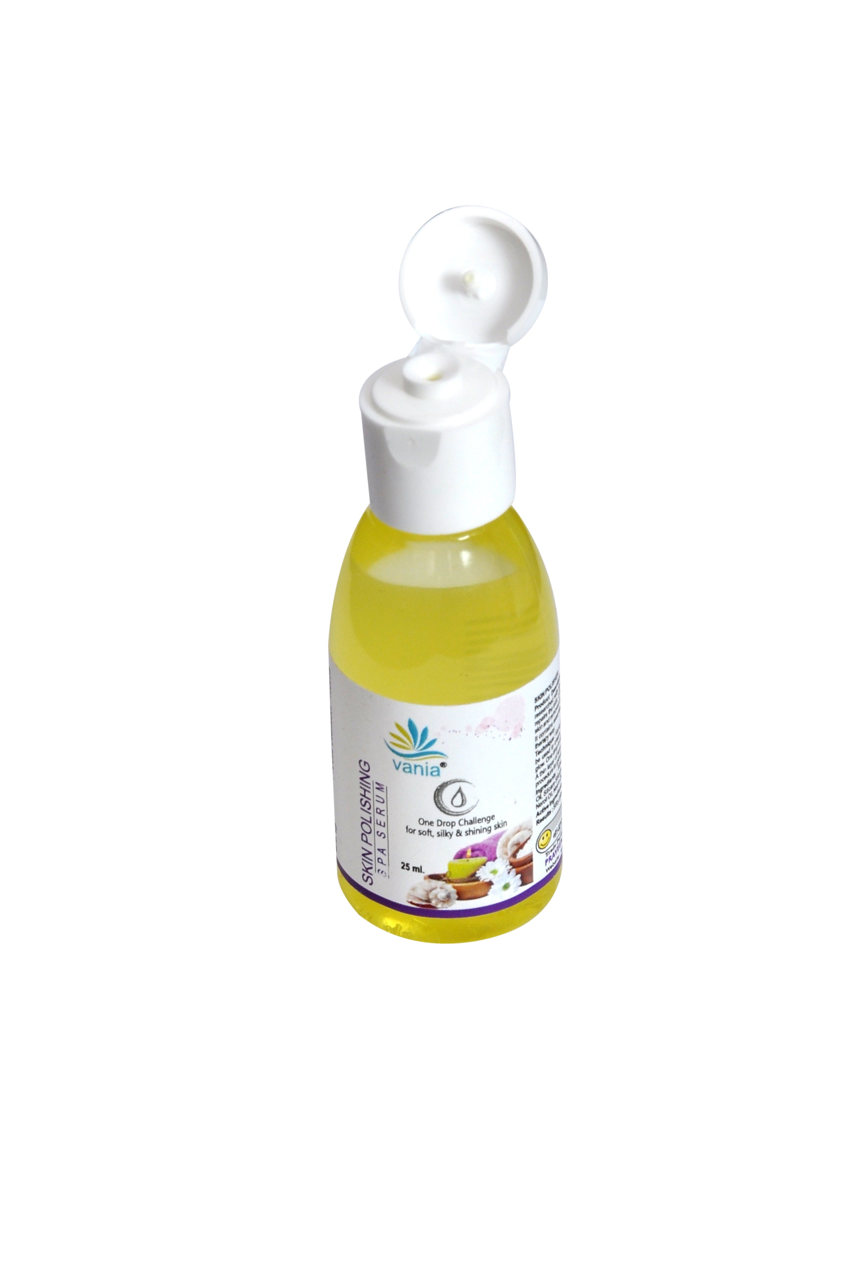 Vania Skin Polishing SPA Serum 25ml | Glowing Face & Body | Unisex | Whitening | Night & Day | Dark Spots & Wrinkles | Enriched with Vitamin C, Geranium, Jojoba, Kesar, Patchouli, Rosehip Oil