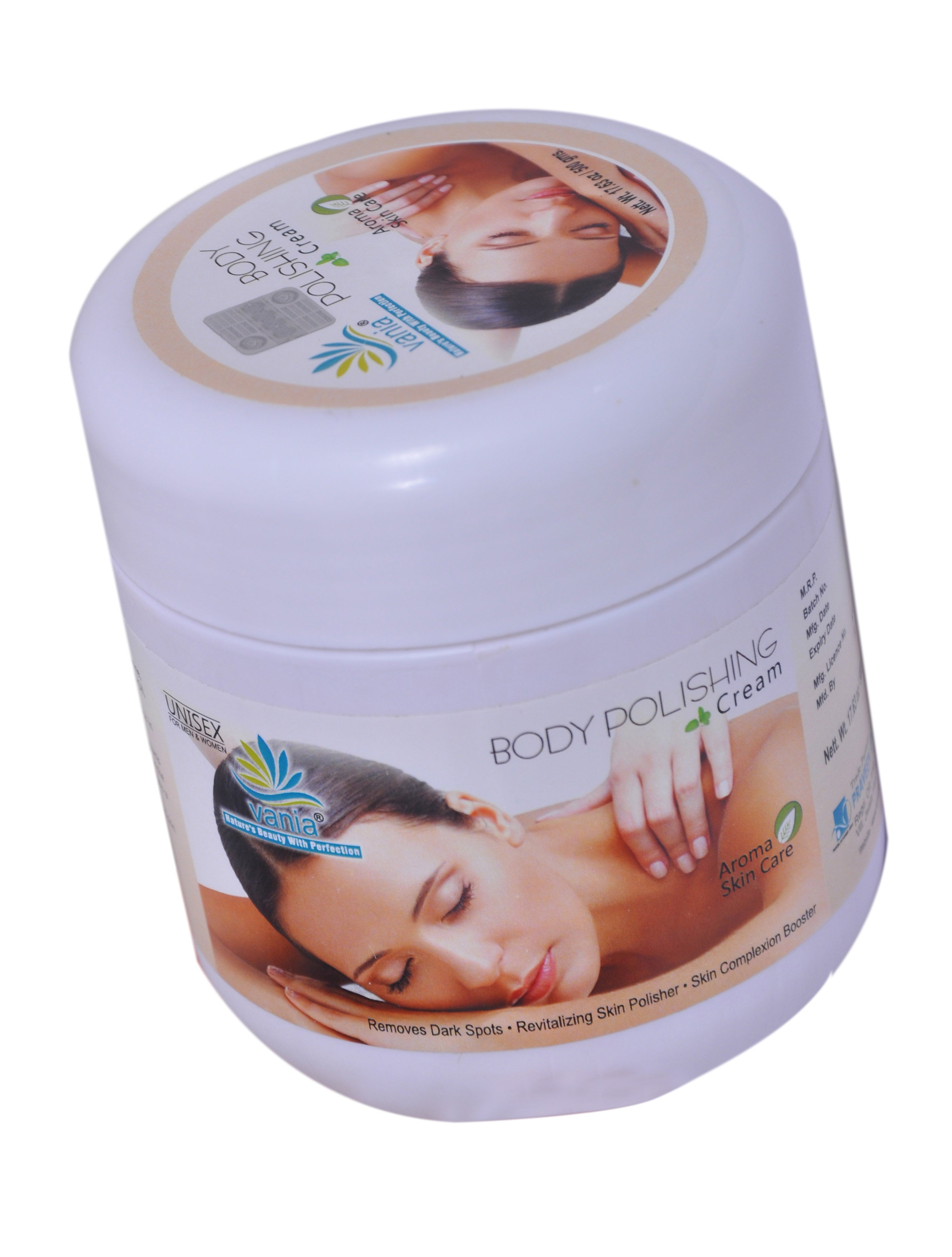 Vania Body Polishing Cream 500 Gm | Natural Blend of Essential Oils & Herbal Extracts | Clears Dead Skin | Moisturizes & Polishes Skin | Geranium Oil for Clear, Smooth & Radiant Complexion | Reduces Sun Tan & Age Spots
