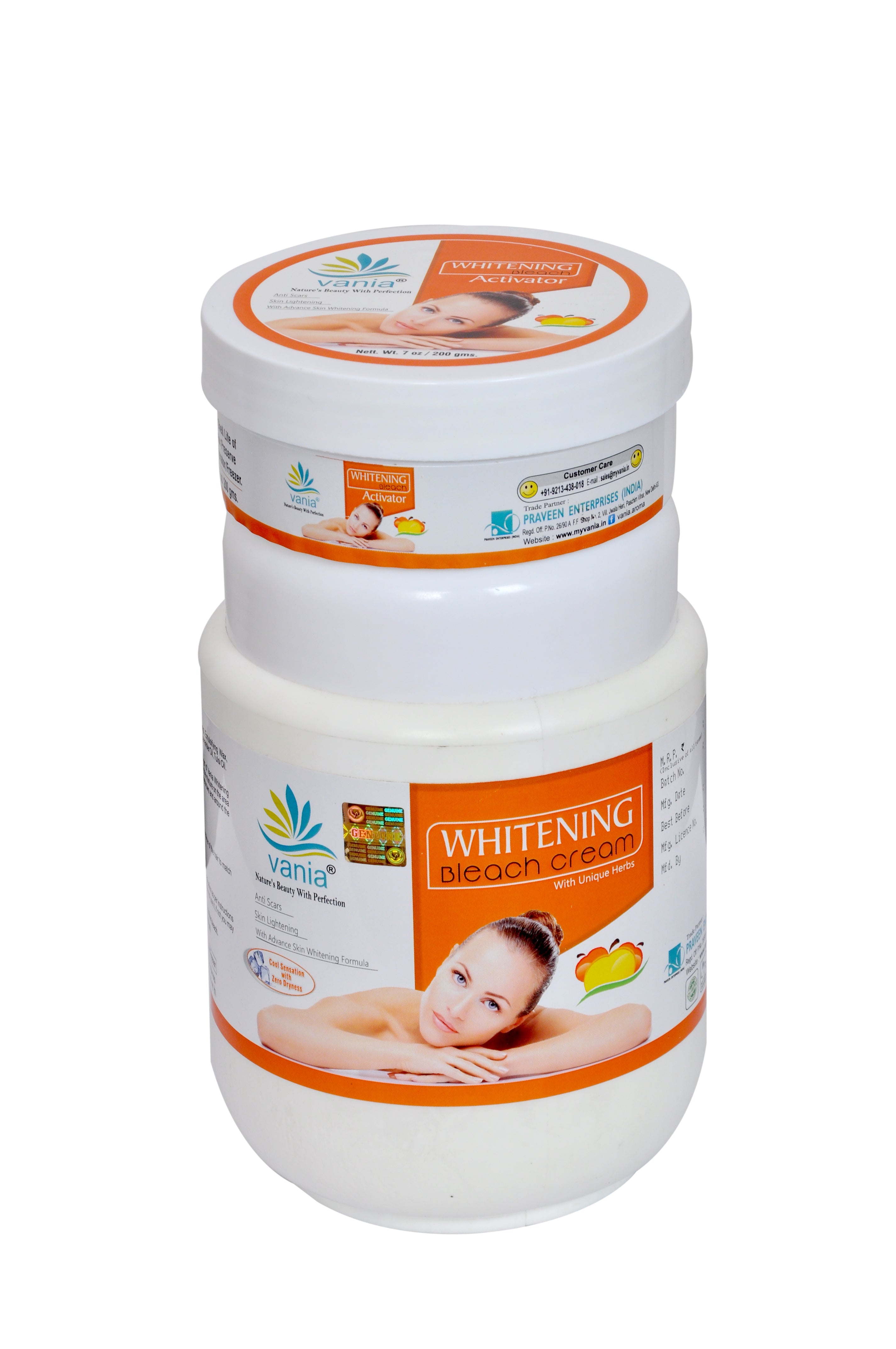 Vania Whitening Bleach Cream 1 Kg | Natural High Quality Blend | Face & Body | Advance Whitening Formula | Cooling | For Men & Women | Instant Glow | Scars Beautification