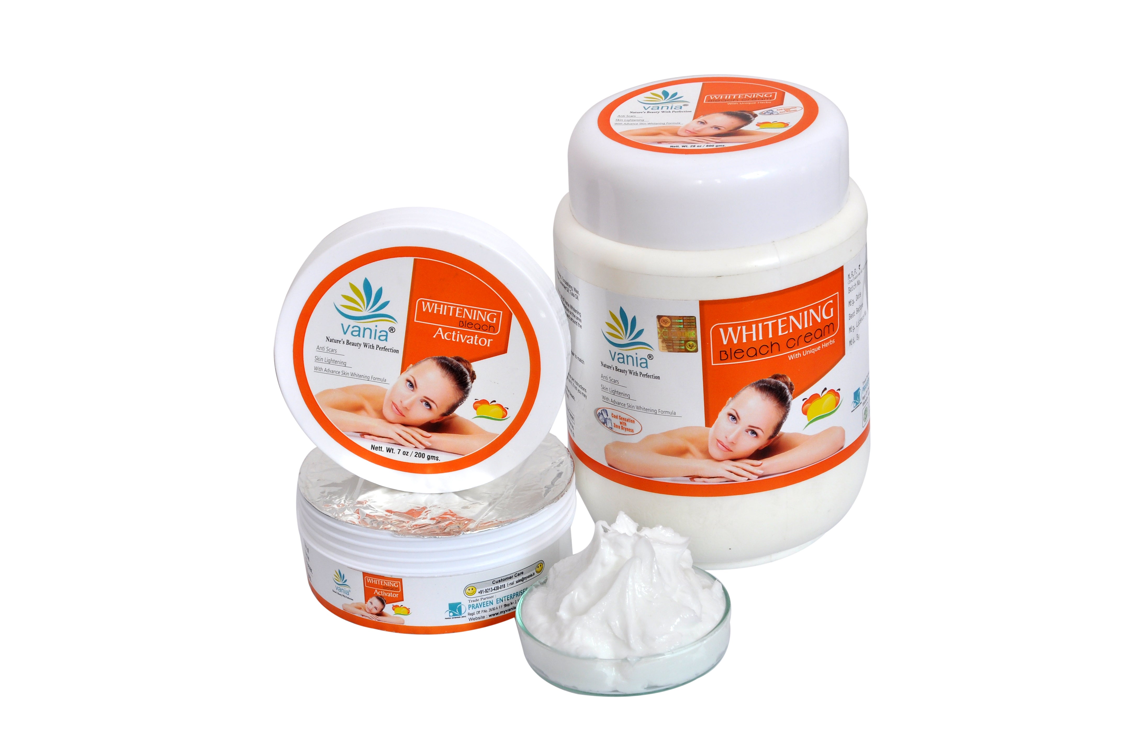 Vania Whitening Bleach Cream 1 Kg | Natural High Quality Blend | Face & Body | Advance Whitening Formula | Cooling | For Men & Women | Instant Glow | Scars Beautification