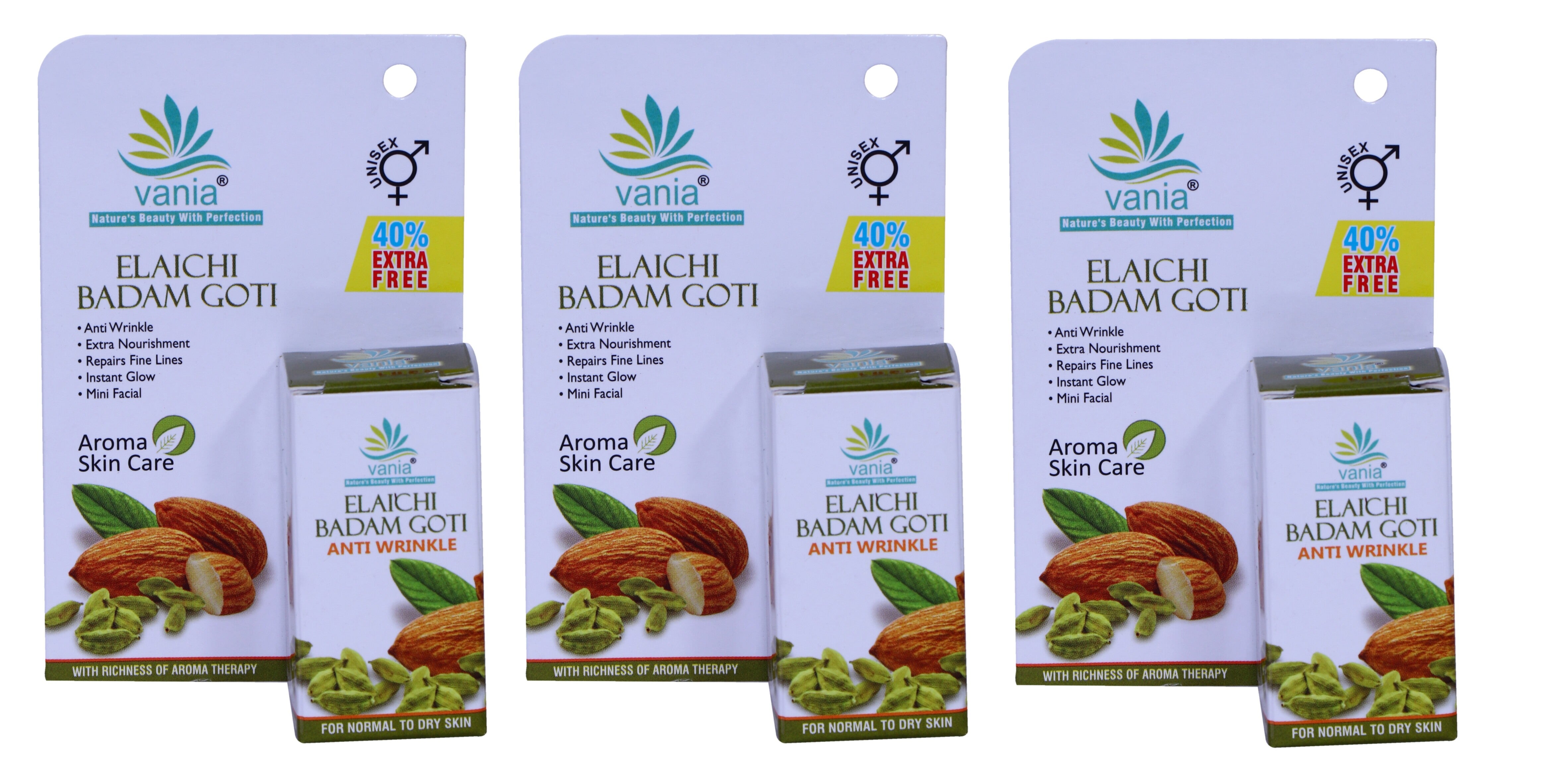 Vania Elaichi Badam Goti 25 Gm | Set of 3 Pcs | Face Glow Soap | Natural Beauty & Skin Care | Honey & Aroma Oils | Repairs Fine Lines | Mini Facial | Travel Soap | Rejuvenates Dull Skin