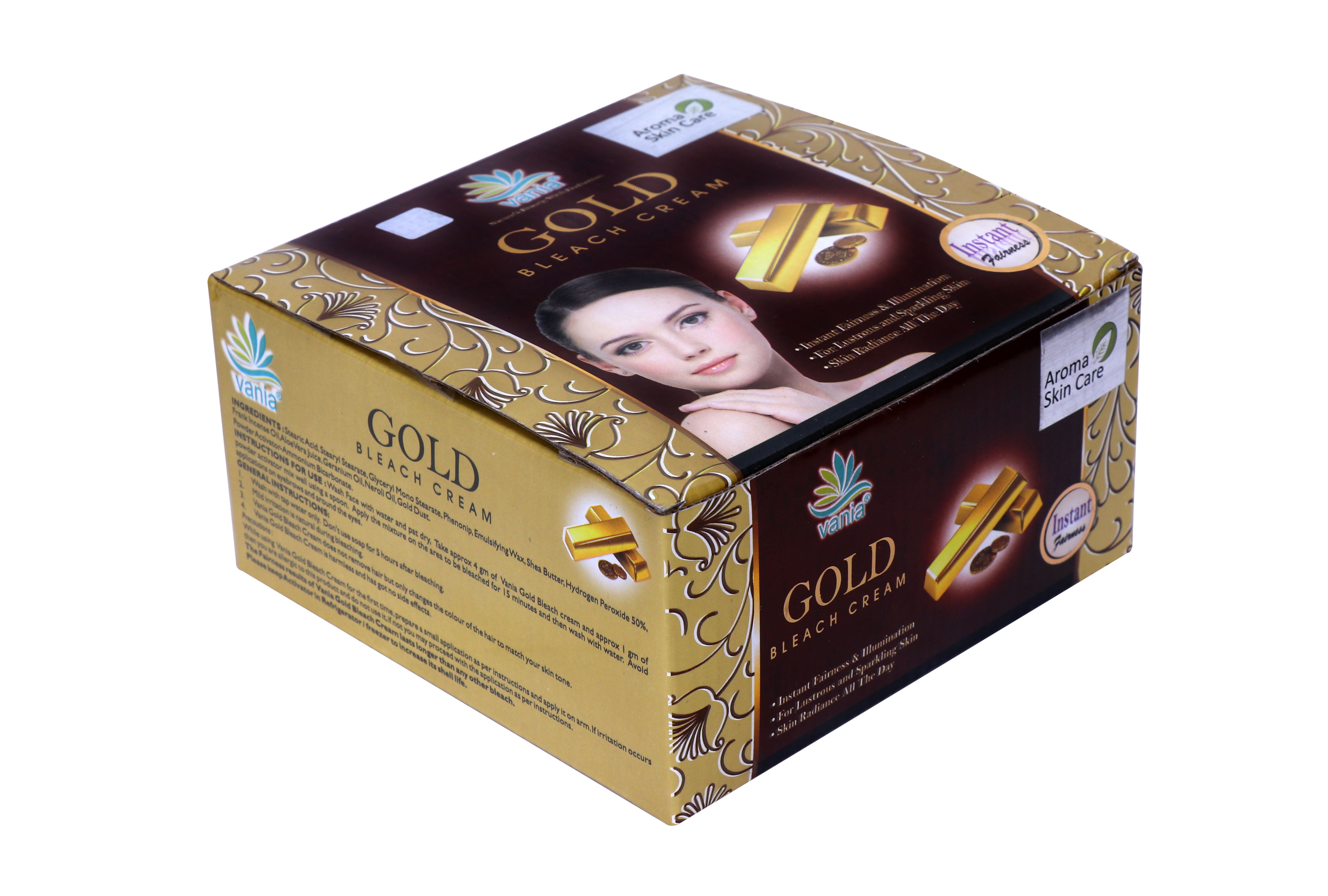 Vania Gold Bleach Cream 250g | Dashing Glow | Rich Fairness | Cooling like Ice | No Tears Moisturized Skin | Zero Irritation | Fragrance | Normal to Dry Skin | Shining Like Gold