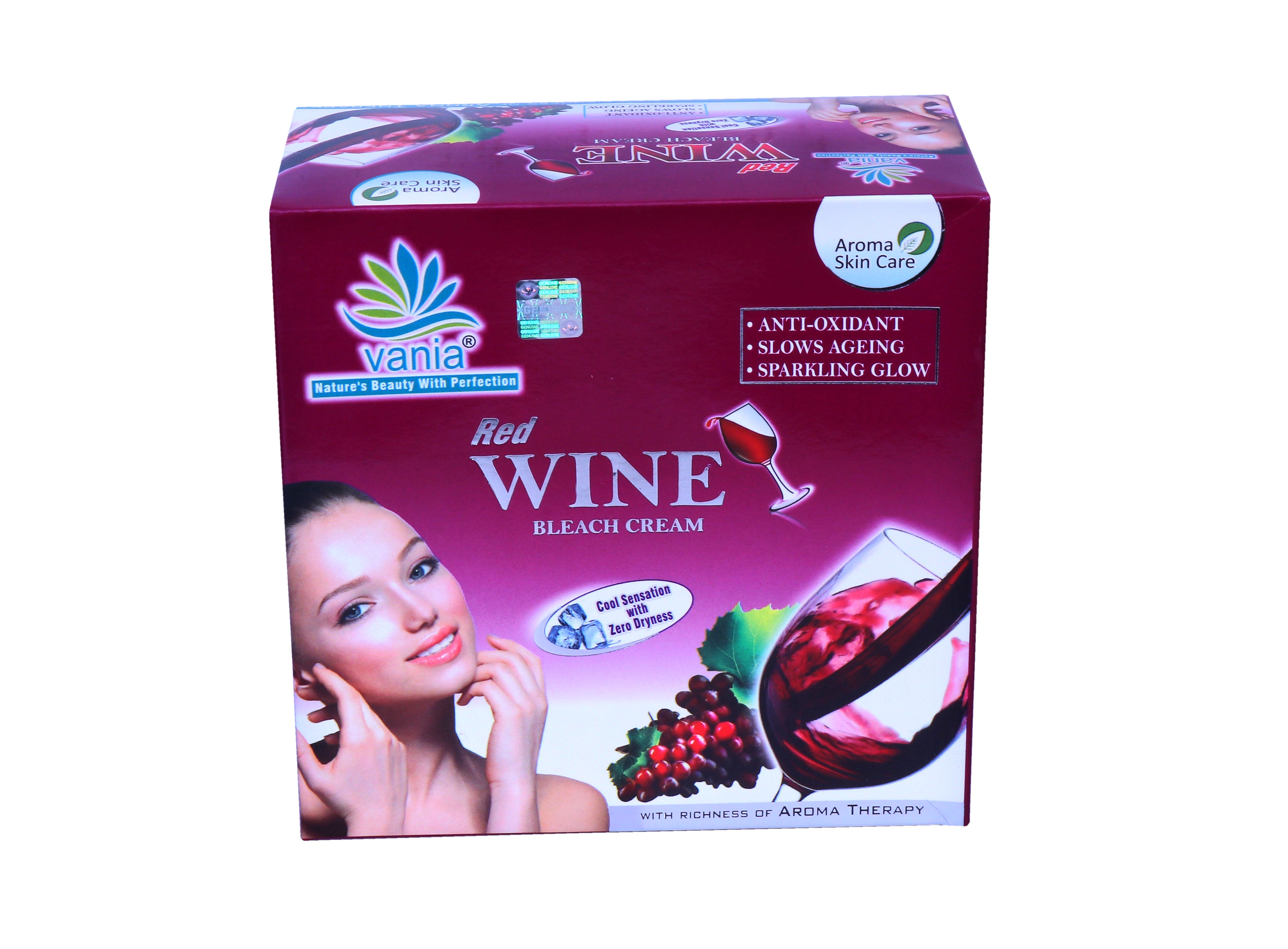 Vania Red Wine Kit 300Gm & Red Wine Bleach 250Gm | Aroma Skin Care | Anti-Ageing | Enhances, Smoothens, Tones | Hydrates, Radiates, Nourishes | Firms Skin | Cleans Pores | Improved Elasticity