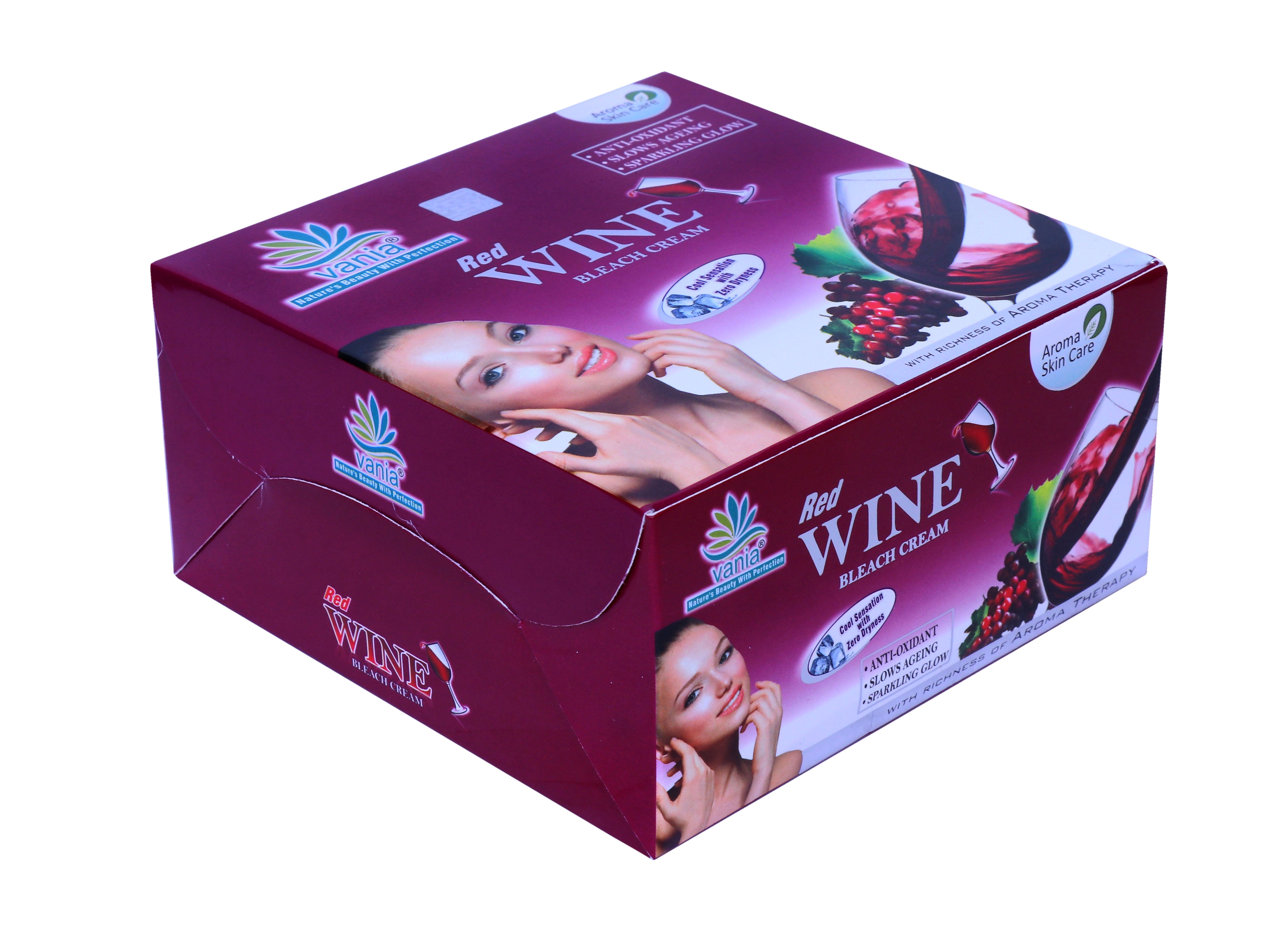 Vania Red Wine Kit 300Gm & Red Wine Bleach 250Gm | Aroma Skin Care | Anti-Ageing | Enhances, Smoothens, Tones | Hydrates, Radiates, Nourishes | Firms Skin | Cleans Pores | Improved Elasticity