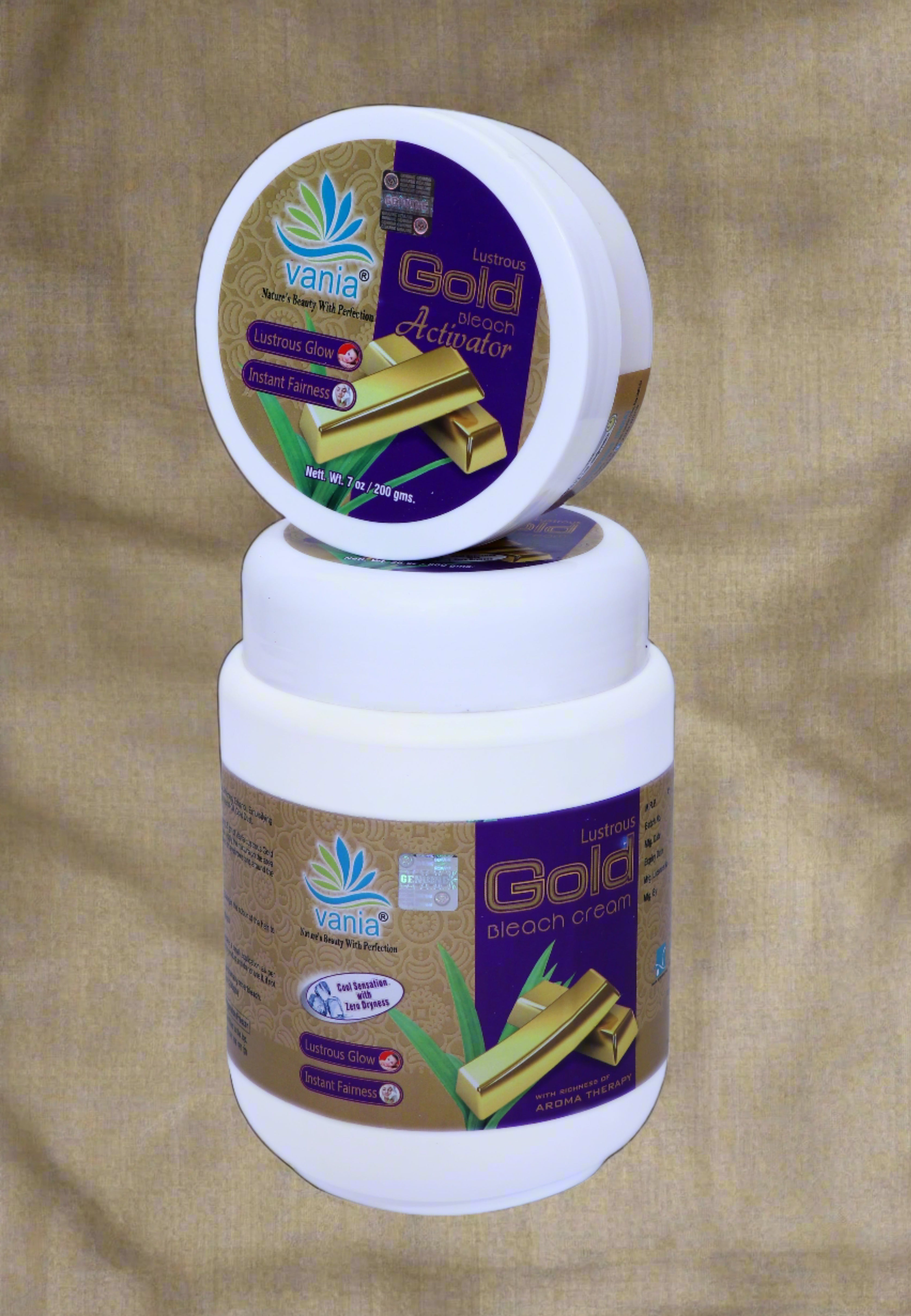 Vania Gold Bleach Cream 1000 Gm | Dashing Glow | Rich Fairness | Cooling Like Ice | No Tears Moisturized Skin | Zero Irritation | Fragrance | For Normal to Dry Skin | Shining Like Gold