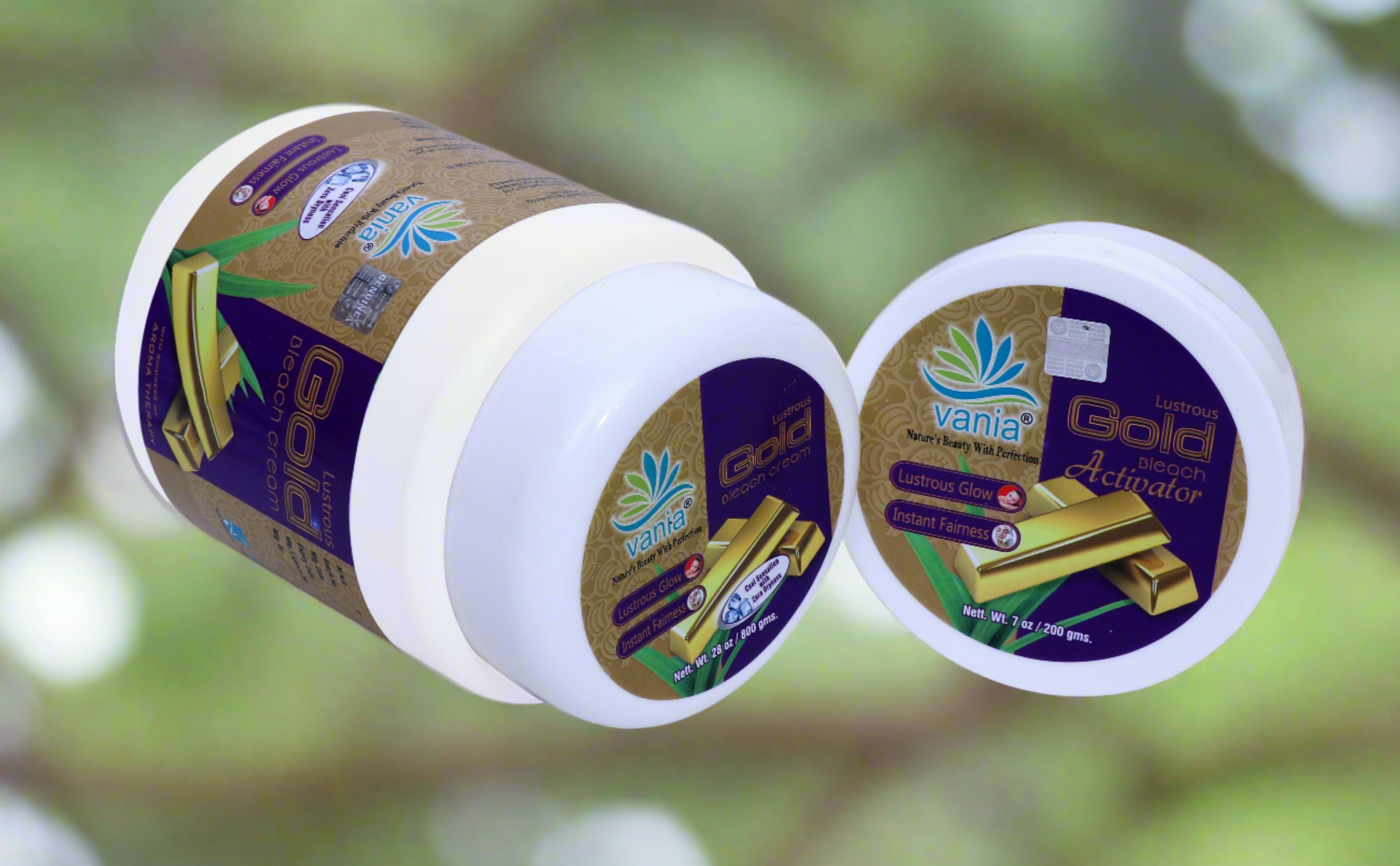 Vania Gold Bleach Cream 1000 Gm | Dashing Glow | Rich Fairness | Cooling Like Ice | No Tears Moisturized Skin | Zero Irritation | Fragrance | For Normal to Dry Skin | Shining Like Gold