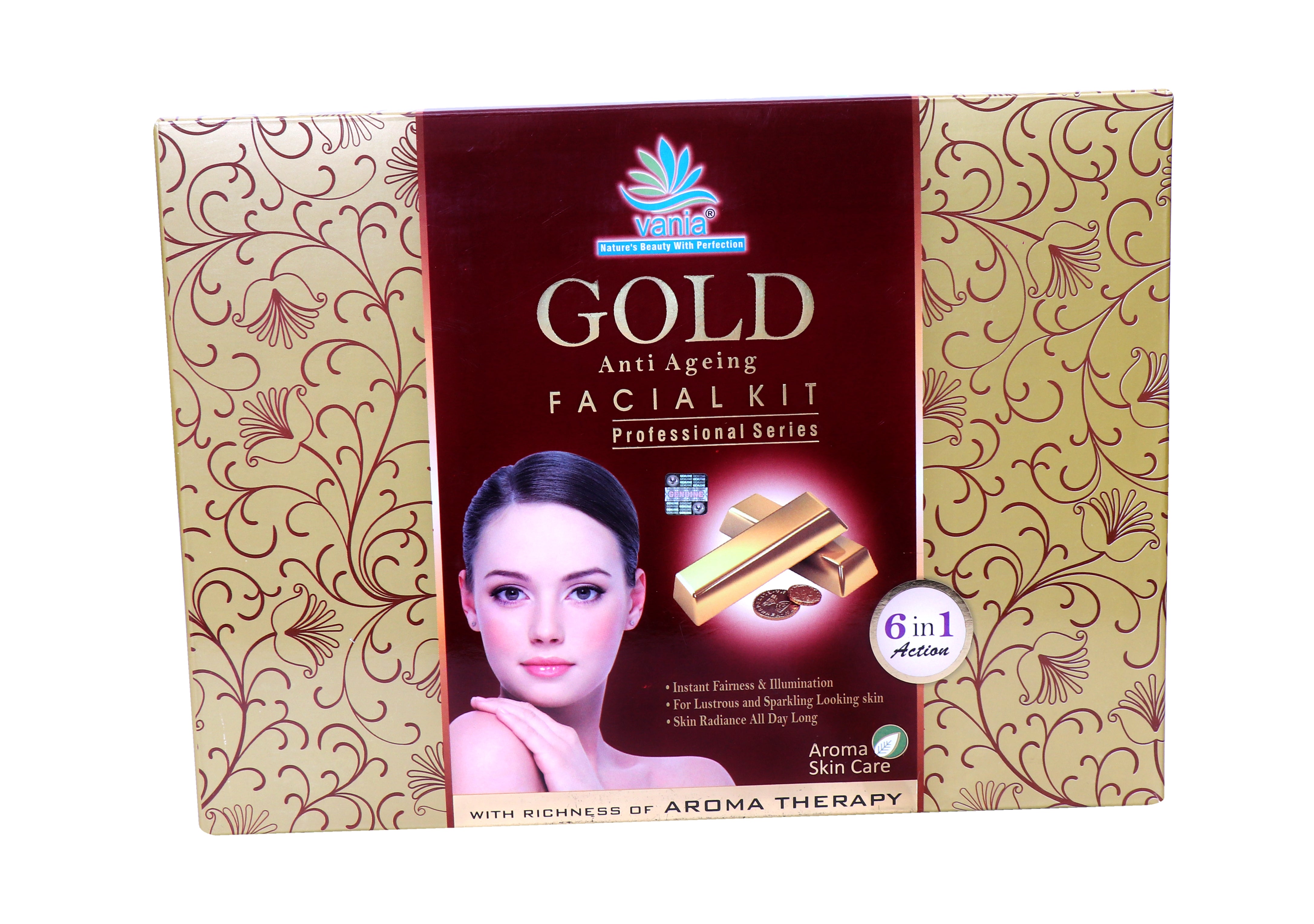 Vania Gold Facial kit 300 Gm & Gold Bleach Cream 250 Gm|Aroma Therapy|Natural Nourishing Ingredients|All Day Radiance|Unisex|Cooling Sensation|Self, Parlour & Professional Use|Face & Body||