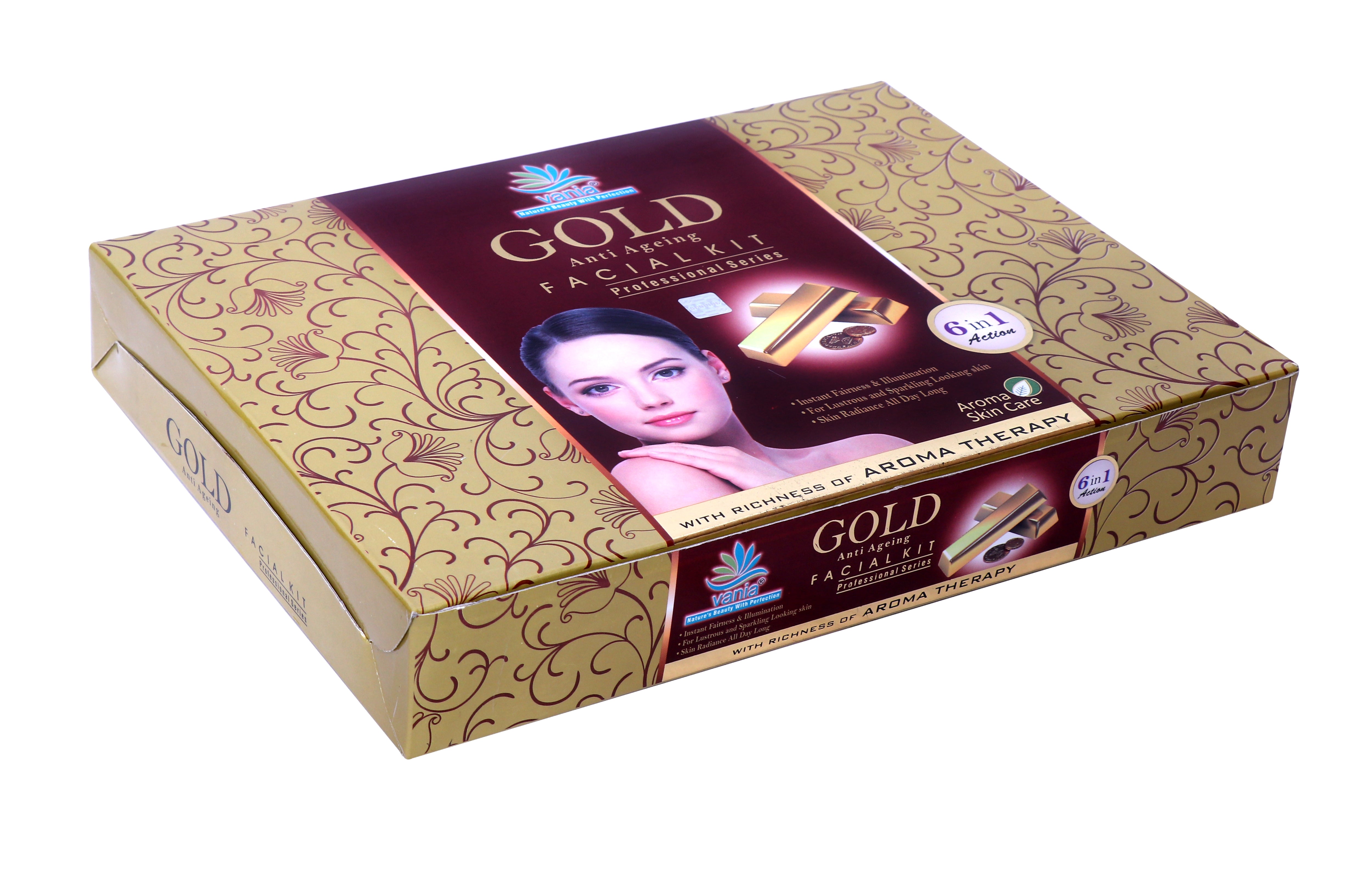 Vania Gold Facial kit 300 Gm & Gold Bleach Cream 250 Gm|Aroma Therapy|Natural Nourishing Ingredients|All Day Radiance|Unisex|Cooling Sensation|Self, Parlour & Professional Use|Face & Body||