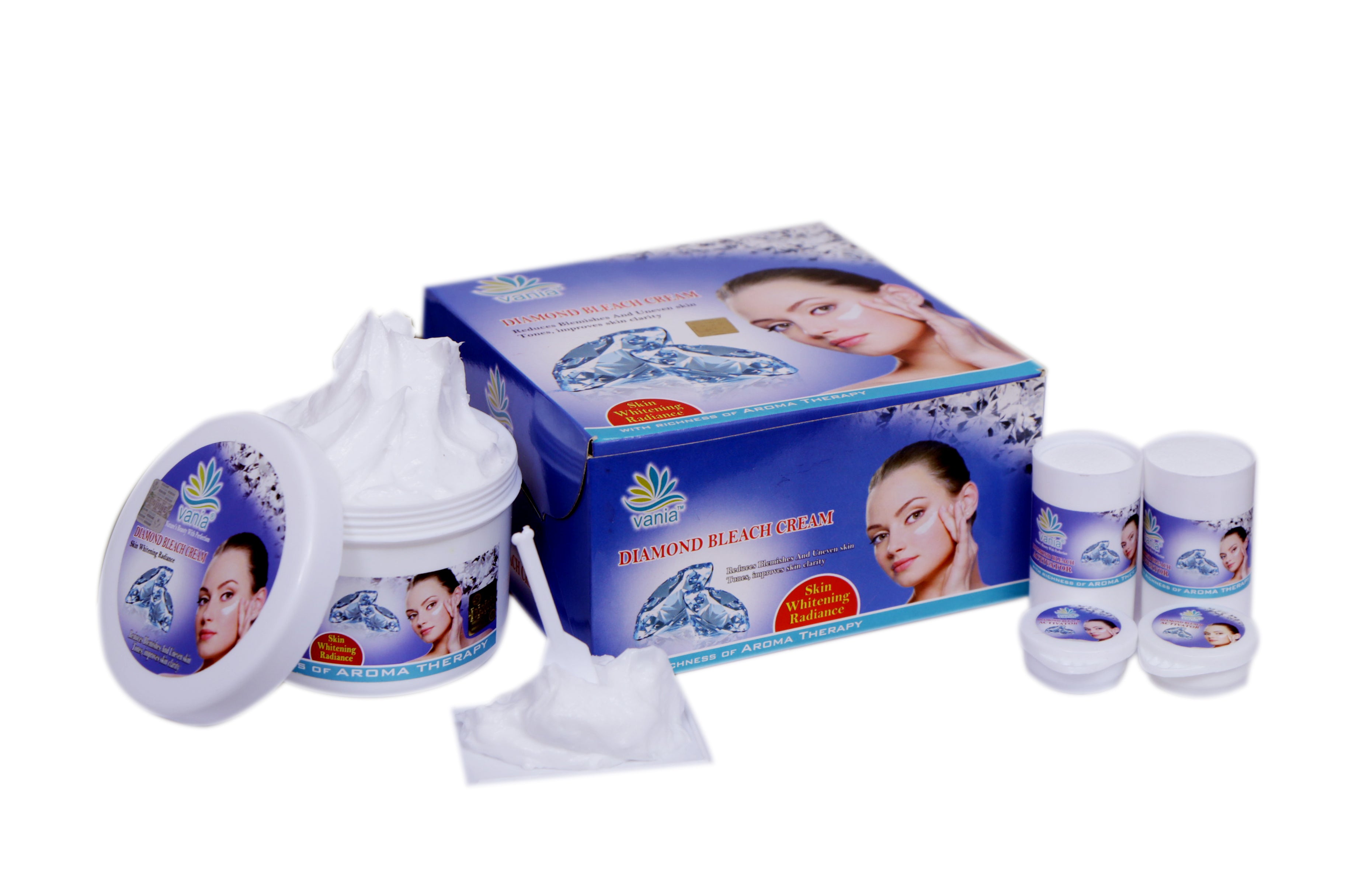 Vania Diamond Bleach Cream 250g | Glow Like Diamonds | Fairness & Cool Bleach | No Tears, Moisturized Skin | Zero Irritation | Fragrance & Aroma Oils | Improves Skin Elasticity