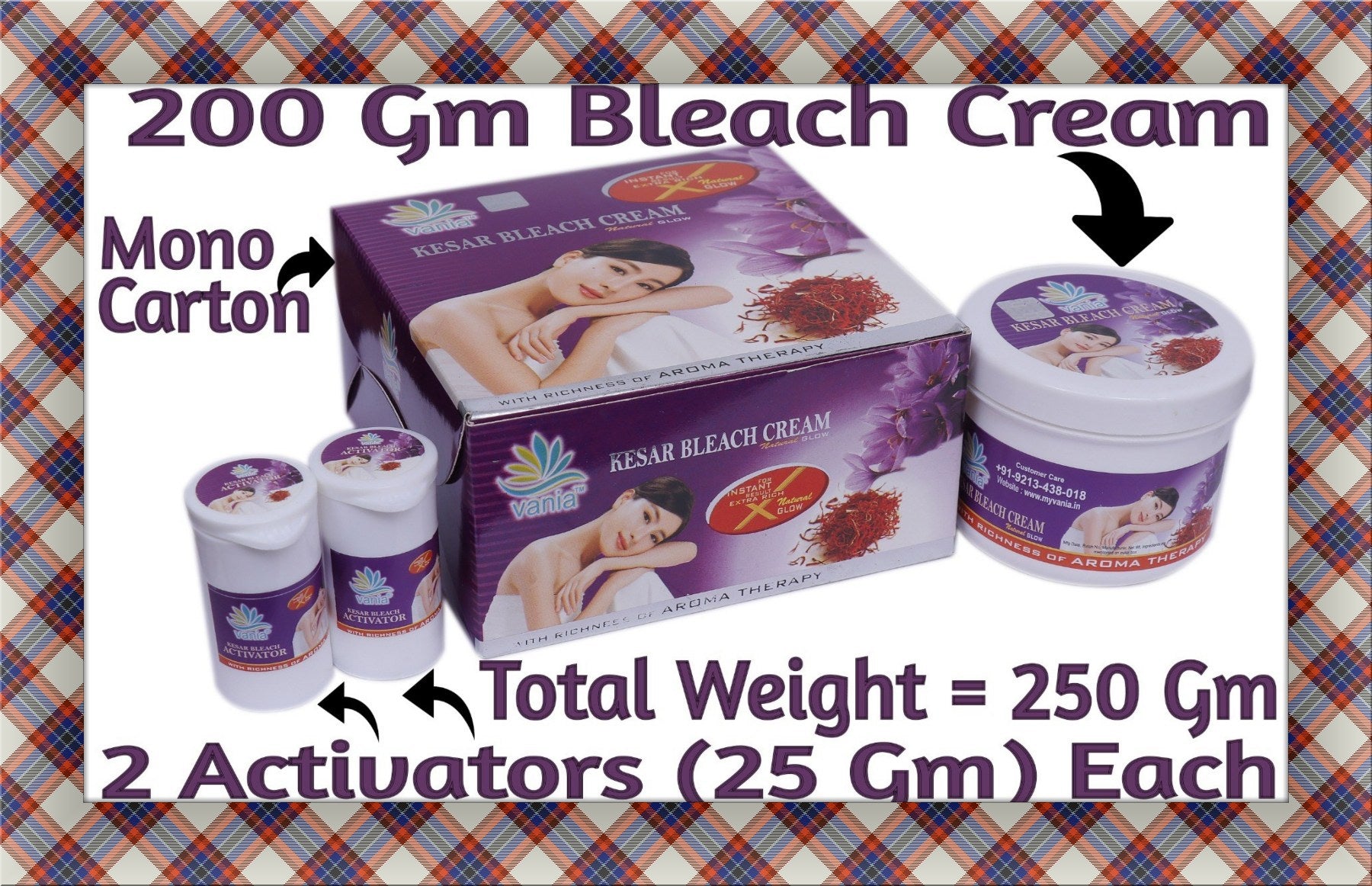 Vania Kesar Bleach Cream 250g|Extra Rich Glow, Natural Fairness| Cool Bleach for Dry Skin| No Tears Moisturized Skin| Zero Irritation| Fragrance for Normal to Dry Skin| Kesar Extracts| Smooth Glowing Skin, No Dark Spots, Sun Tan