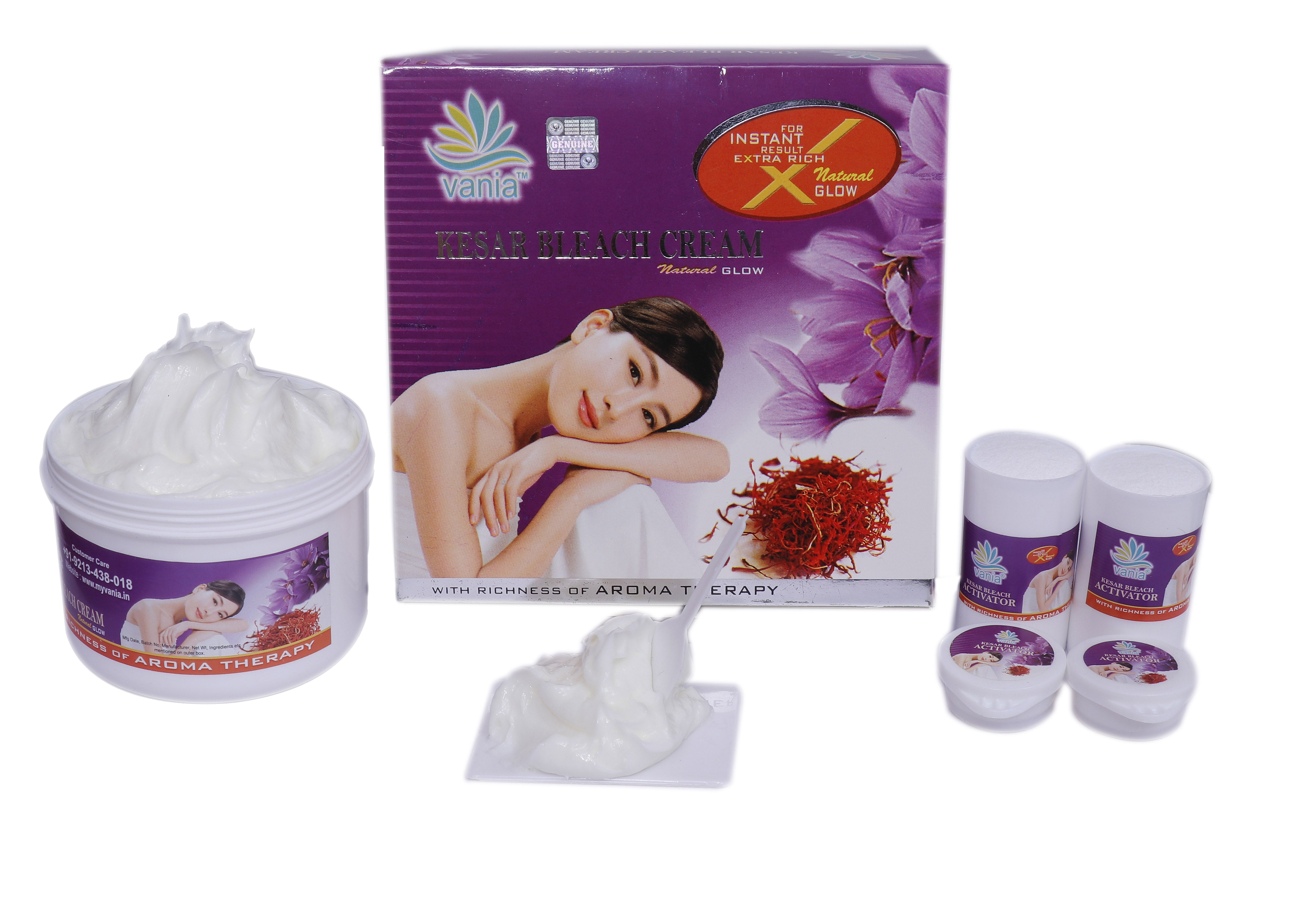 Vania Kesar Bleach Cream 250g|Extra Rich Glow, Natural Fairness| Cool Bleach for Dry Skin| No Tears Moisturized Skin| Zero Irritation| Fragrance for Normal to Dry Skin| Kesar Extracts| Smooth Glowing Skin, No Dark Spots, Sun Tan