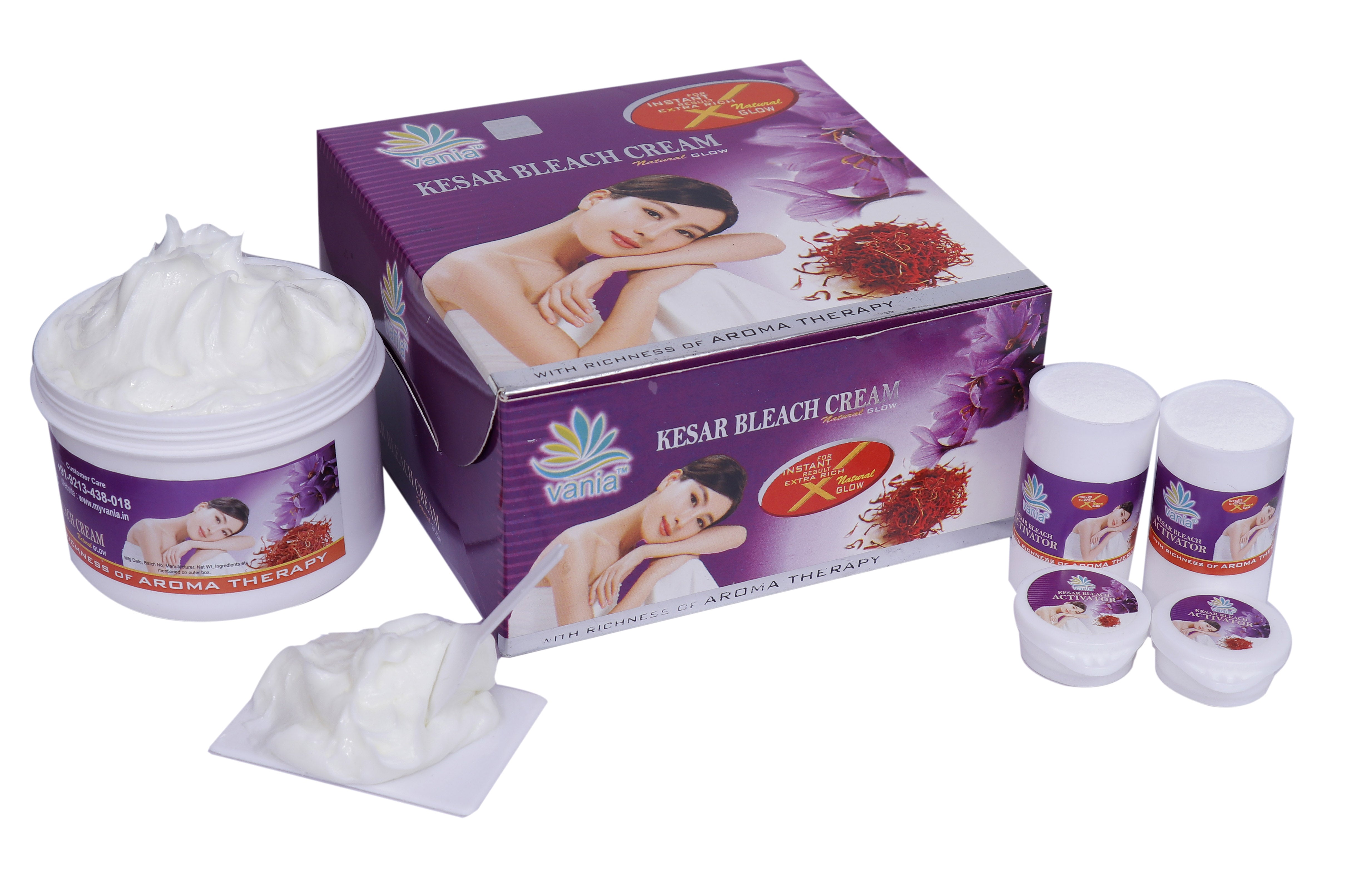 Vania Kesar Bleach Cream 250g|Extra Rich Glow, Natural Fairness| Cool Bleach for Dry Skin| No Tears Moisturized Skin| Zero Irritation| Fragrance for Normal to Dry Skin| Kesar Extracts| Smooth Glowing Skin, No Dark Spots, Sun Tan