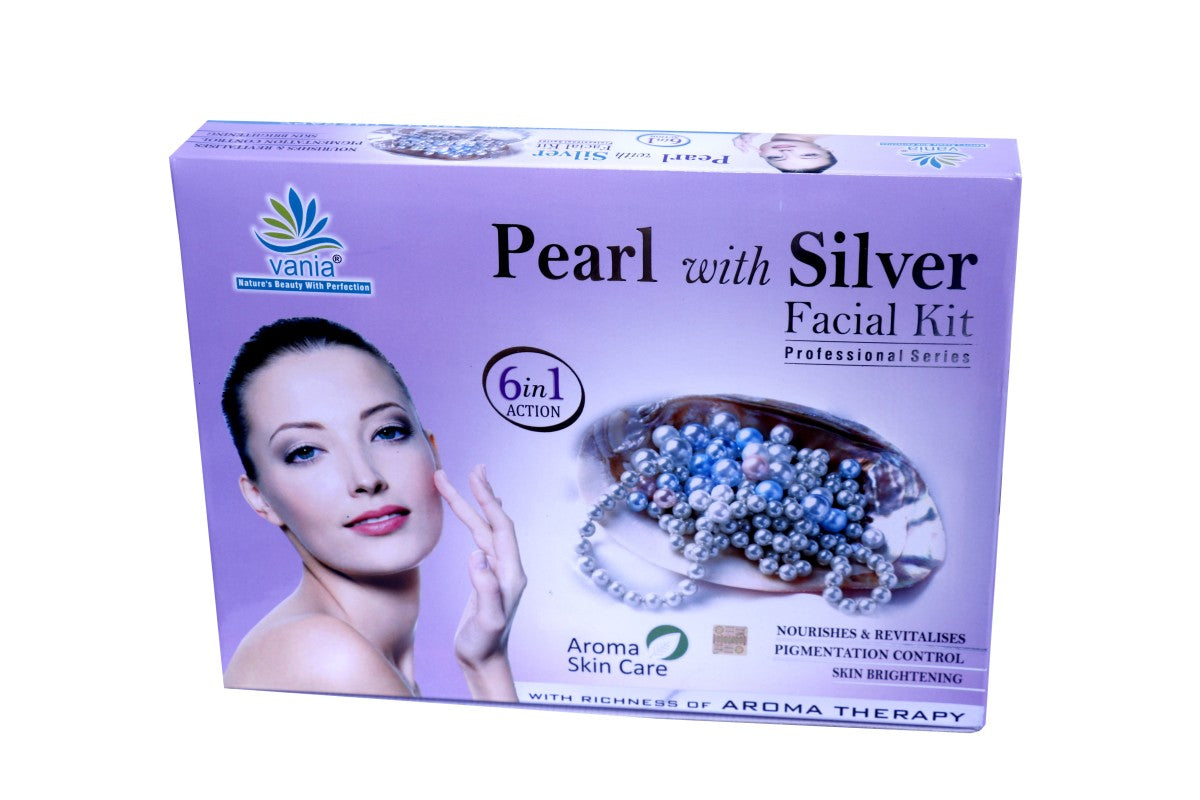 Vania Pearl & Silver Facial Kit 300g | Professional Fairness Fruit Facial | For Women & Men | Glowing, Whitening & Brightening | Lessen Pigmentation | Nourish & Revitalize | Aroma Oils Blend | For Self & Parlour Use