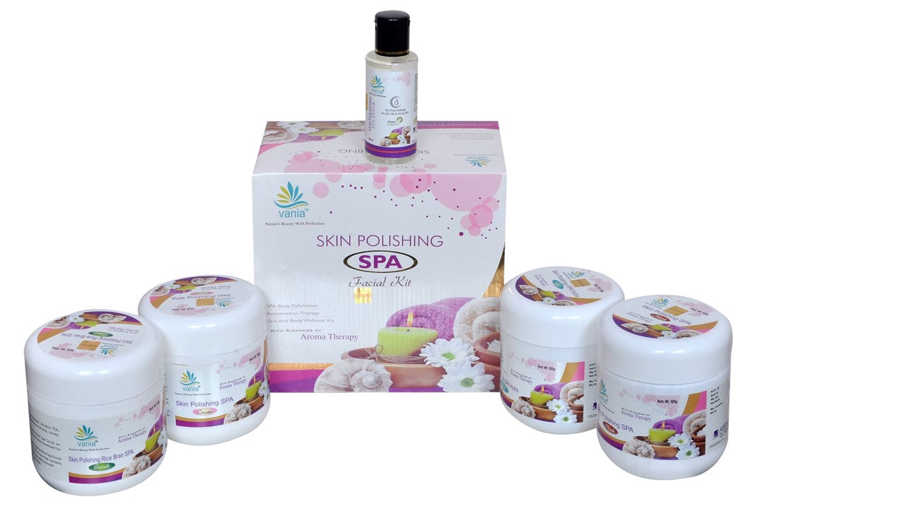 Vania SPA Facial Kit 2000 Gm + 100 ml & Bleach 1000 Gm - Skin Polishing & Whitening with Aroma