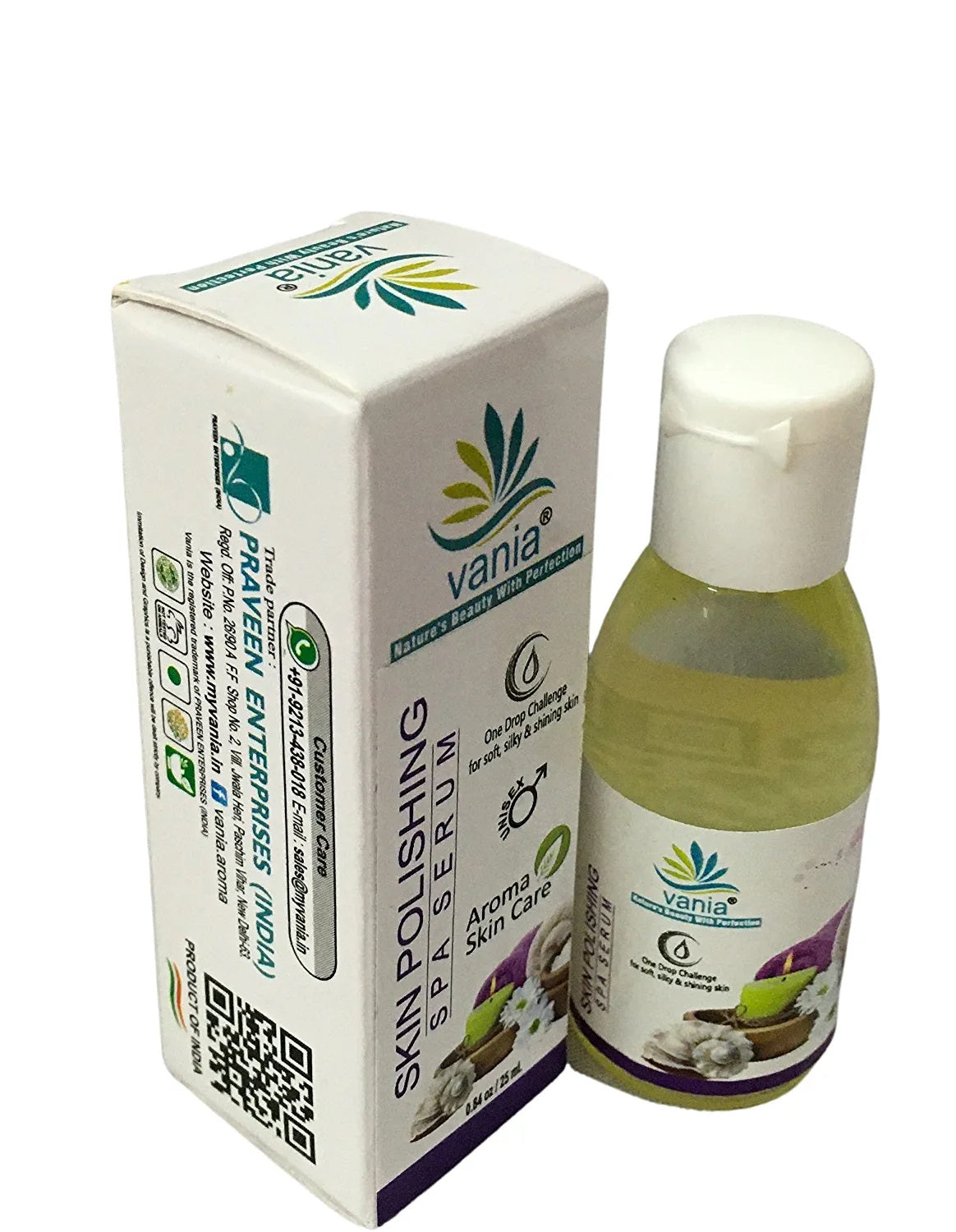 Vania Skin Polishing SPA Serum 25ml & Elaichi Badam Goti 25gm Combo | 1 Drop Aroma Oil for Soft, Silky, Glowing Skin | Mini Facial, Instant Glow Travel Soap