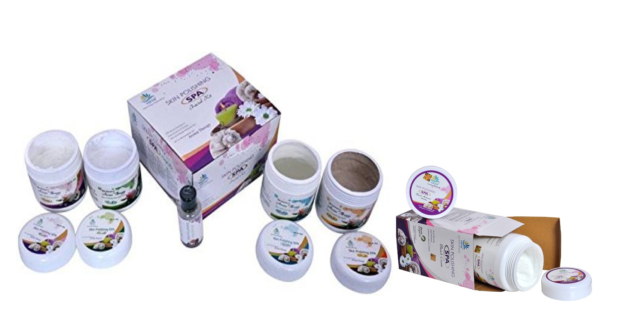 Vania SPA Facial Kit 2000 Gm + 100 ml & Bleach 1000 Gm - Skin Polishing & Whitening with Aroma