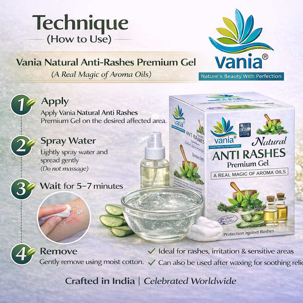 Vania Natural Anti Rashes Premium Gel 1000 Gm | Post & Pre-Waxing Relief | Diaper Rash Treatment | Under Arm & Shaving Cut | Chafing & Bikini V Area