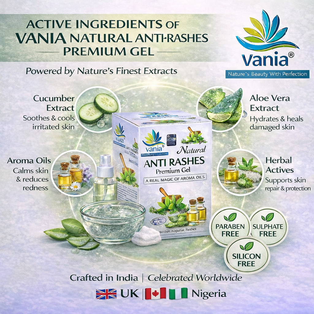 Vania Natural Anti Rashes Premium Gel 1000 Gm | Post & Pre-Waxing Relief | Diaper Rash Treatment | Under Arm & Shaving Cut | Chafing & Bikini V Area