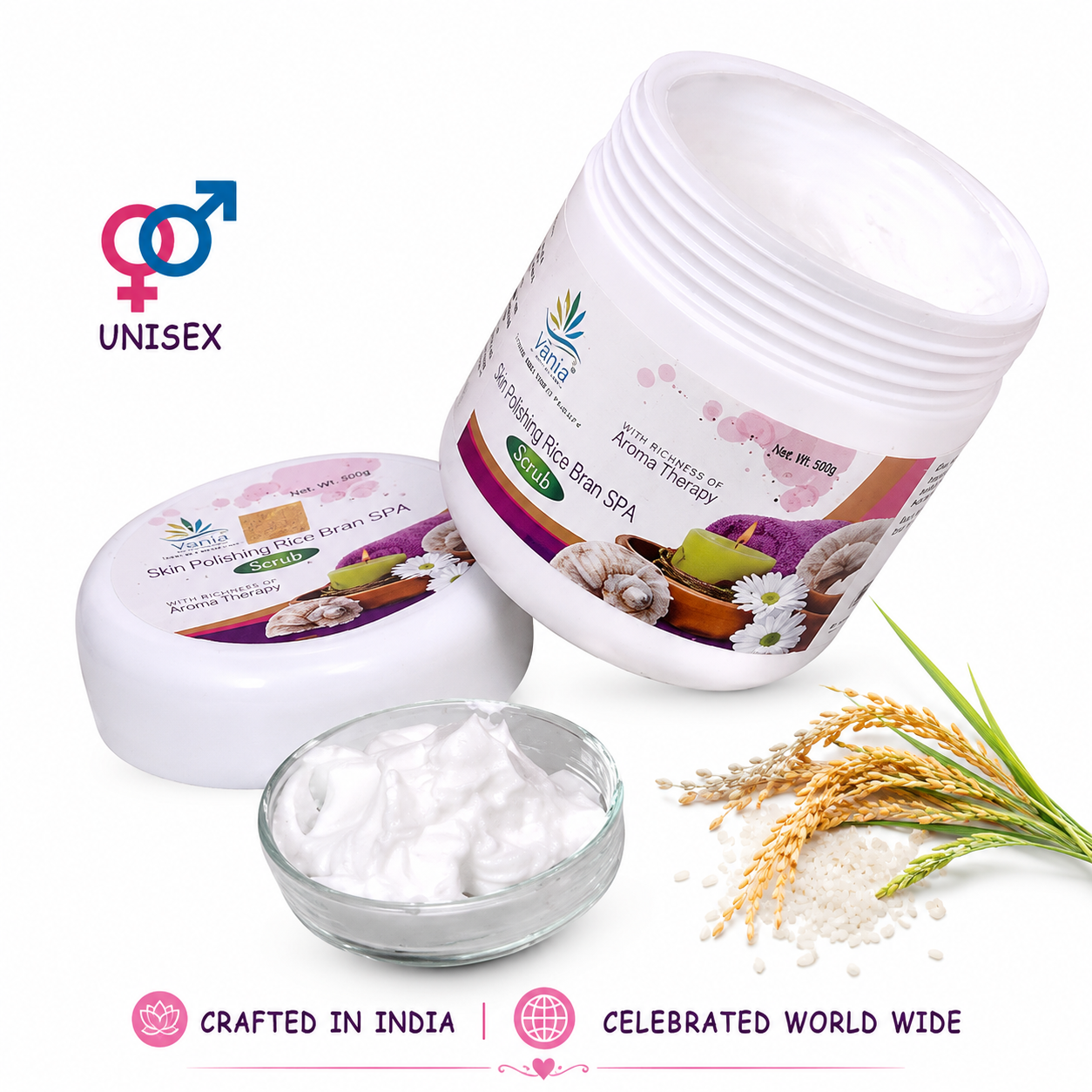 Vania Skin Polishing SPA Scrub 500g | Unisex | Self & Parlour Use | Exfoliates Dead Skin, Removes Black & White Heads | For Normal to Dry Skin | Get Soft & Silky Moisturized Skin | Daily Use