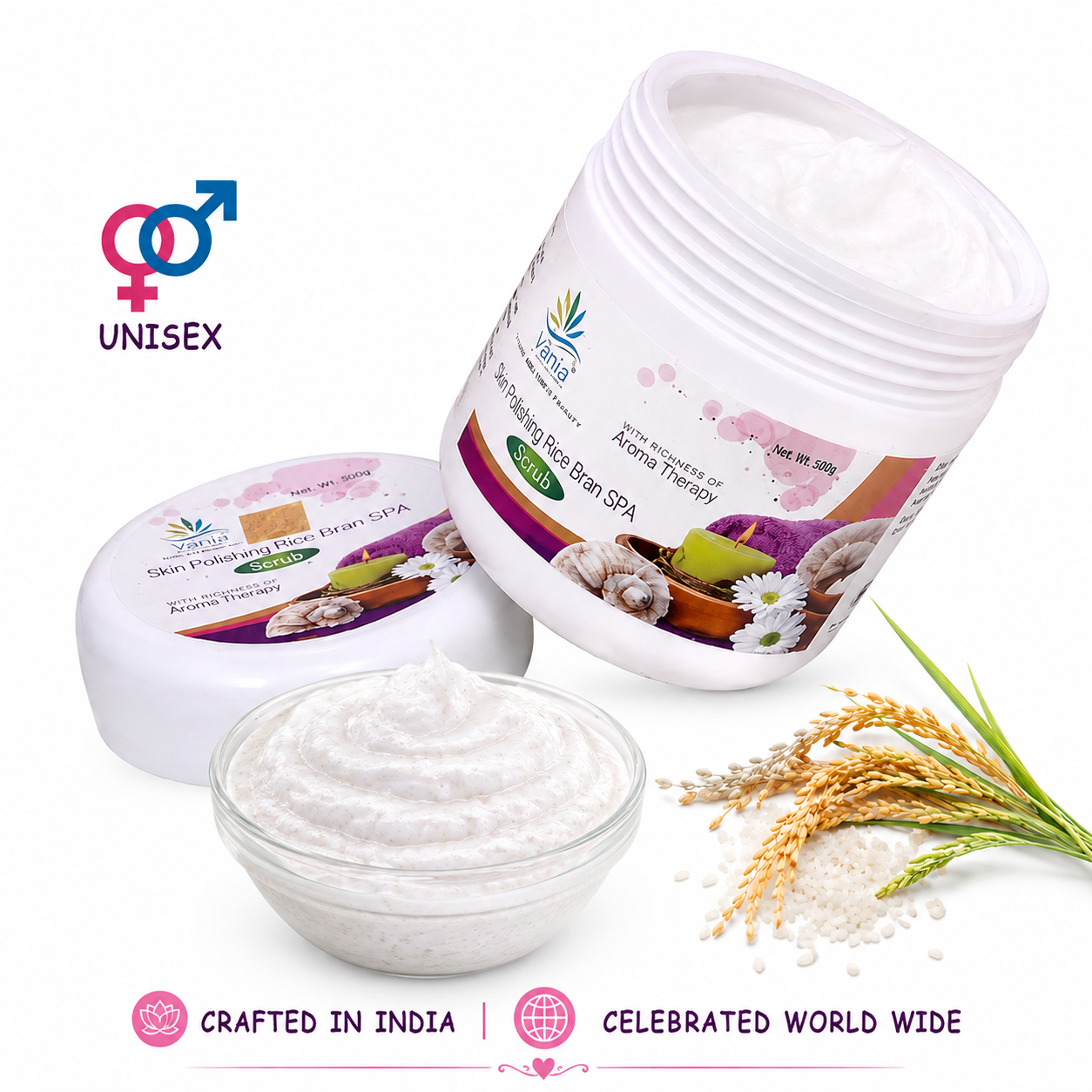 Vania Skin Polishing SPA Scrub 500g | Unisex | Self & Parlour Use | Exfoliates Dead Skin, Removes Black & White Heads | For Normal to Dry Skin | Get Soft & Silky Moisturized Skin | Daily Use