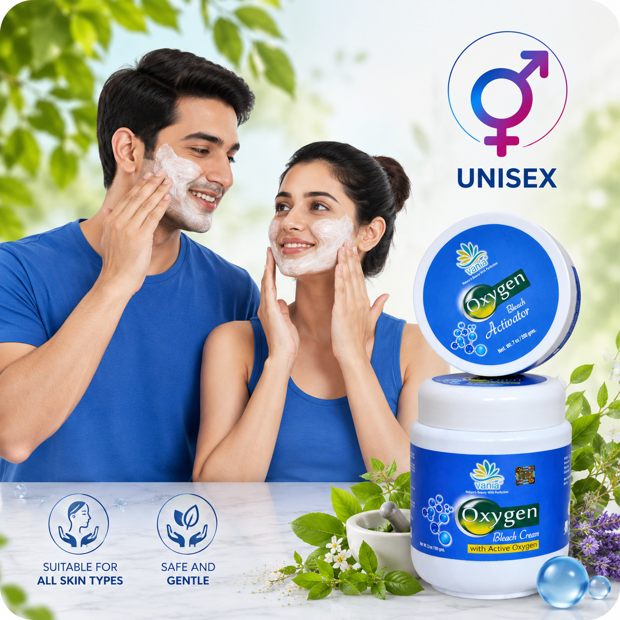 Vania Oxygen Bleach Cream 1 Kg | Soft Spotless Skin | Fair & Cool Like Ice | No Tears, Moisturized Skin | Zero Irritation | Fragrance | Normal to Dry Skin
