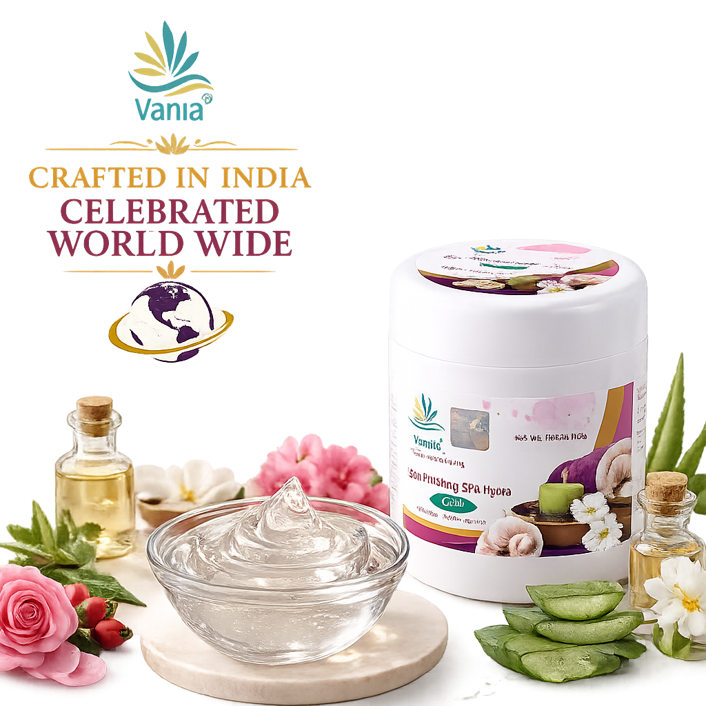 Vania Aloe Vera Skin Polishing SPA Hydra Gel 500 Gm | Nourishing & Rejuvenating | Removes Dead Cells, Black & White Heads, and Dryness | Infused with Aroma Oils