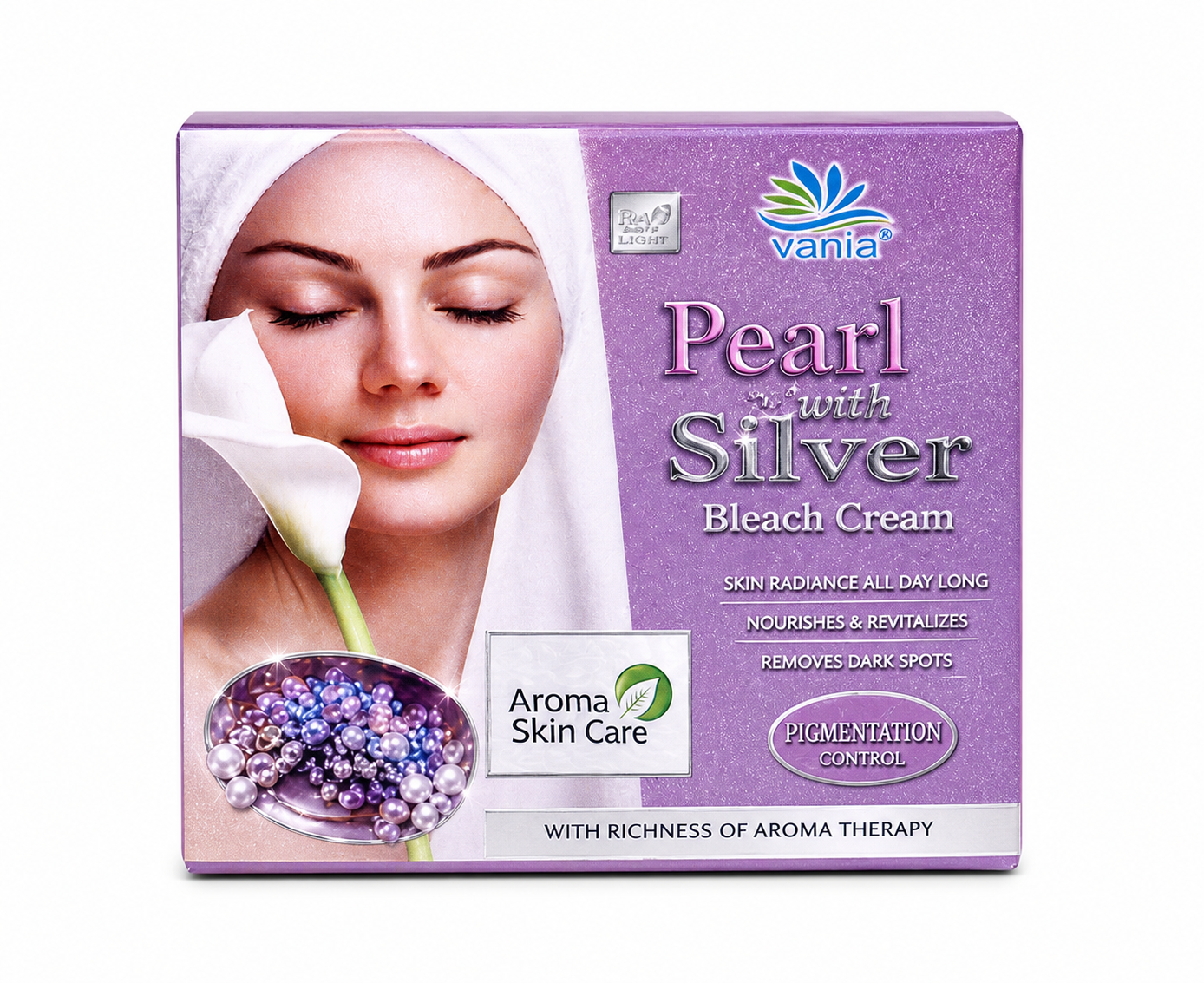 Vania Pearl & Silver Bleach Cream 250 Gm | Unisex | Cool Moisturizing | Aroma Skin Care | Party & Parlour Use | Rich Fairness | Face Beauty Care | Pigmentation Control | Removes Dark Spots | Quality Activator