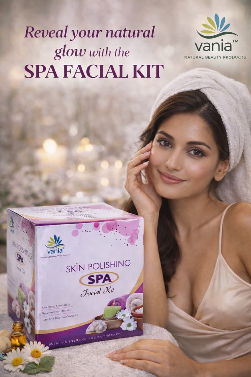 Vania Skin Polishing Aroma Facial Kit for Women & Men | 2000 Gm + 100 Ml | SPA Skin Care | Self & Parlour Use | Pre Bridals | Face & Body | Tip to Toe Beauty l Dashing Glow with Tulsi & Geranium Oil