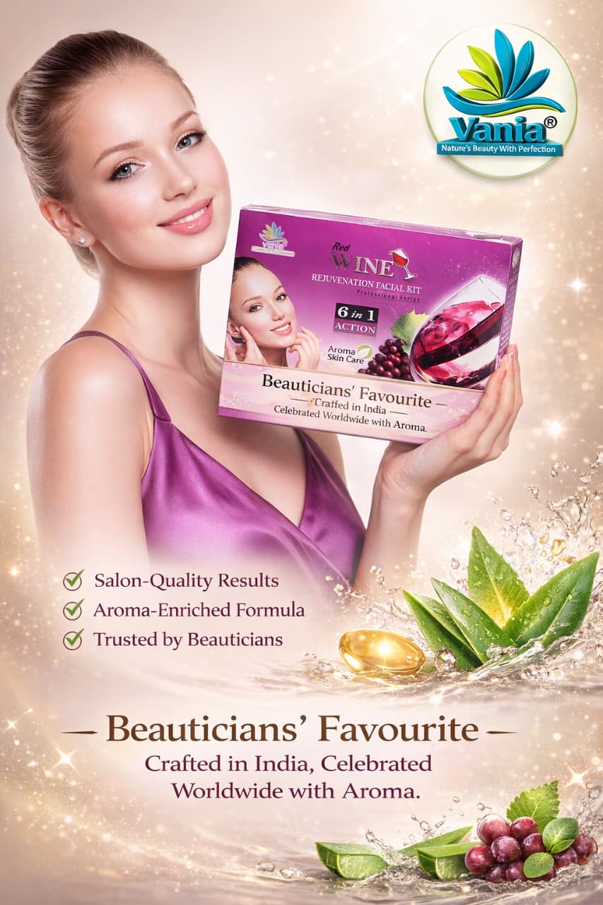 Vania Red Wine Kit 300Gm & Red Wine Bleach 250Gm | Aroma Skin Care | Anti-Ageing | Enhances, Smoothens, Tones | Hydrates, Radiates, Nourishes | Firms Skin | Cleans Pores | Improved Elasticity