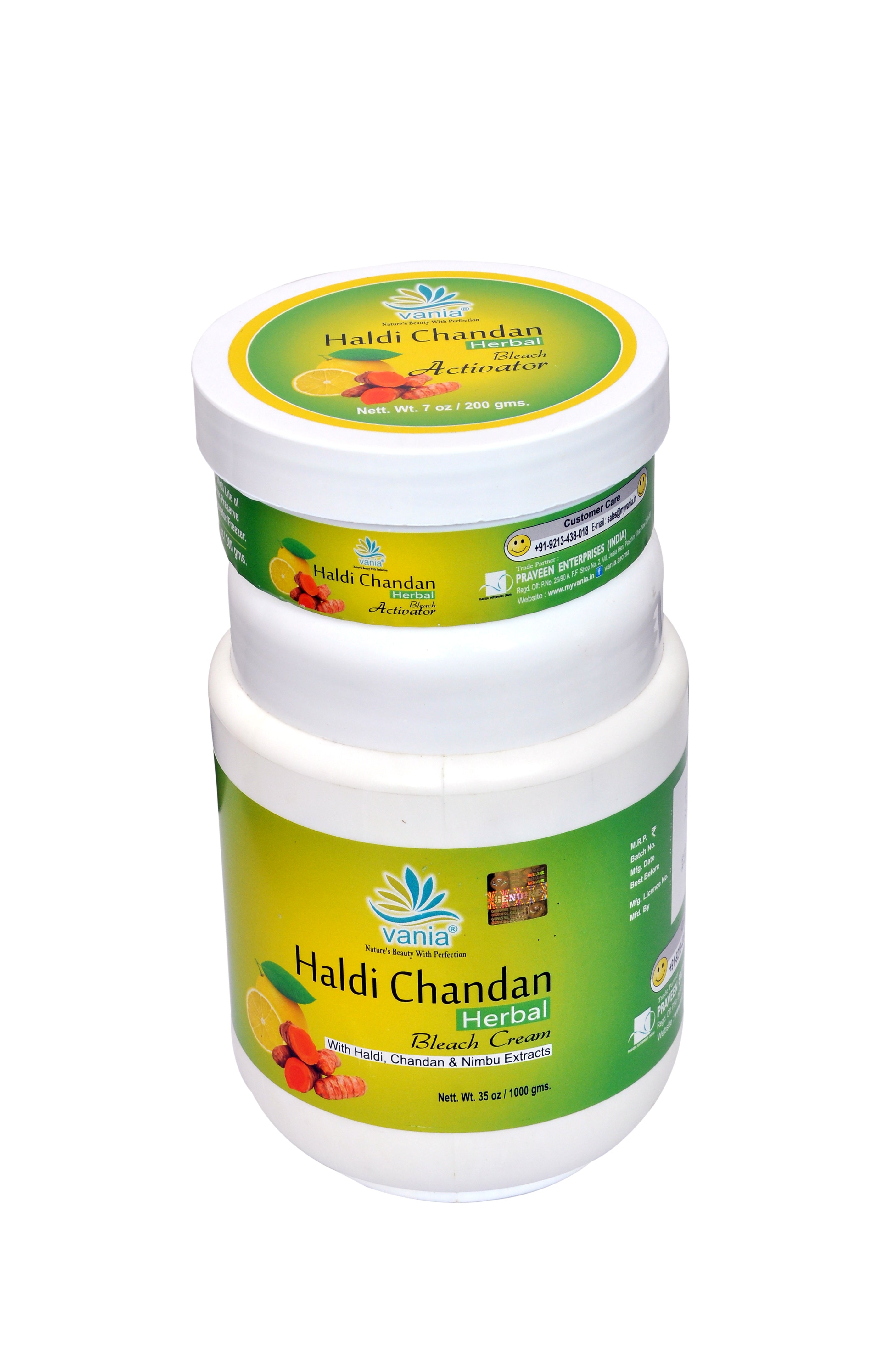Vania Haldi Chandan Bleach Cream 1Kg | Fairness & Beautifying | Face & Body | Cooling Sensation | For Normal to Dry Skin | Moisturizing | Zero Irritation | Herbal | Gori Gori Skin | No Tears & Dryness