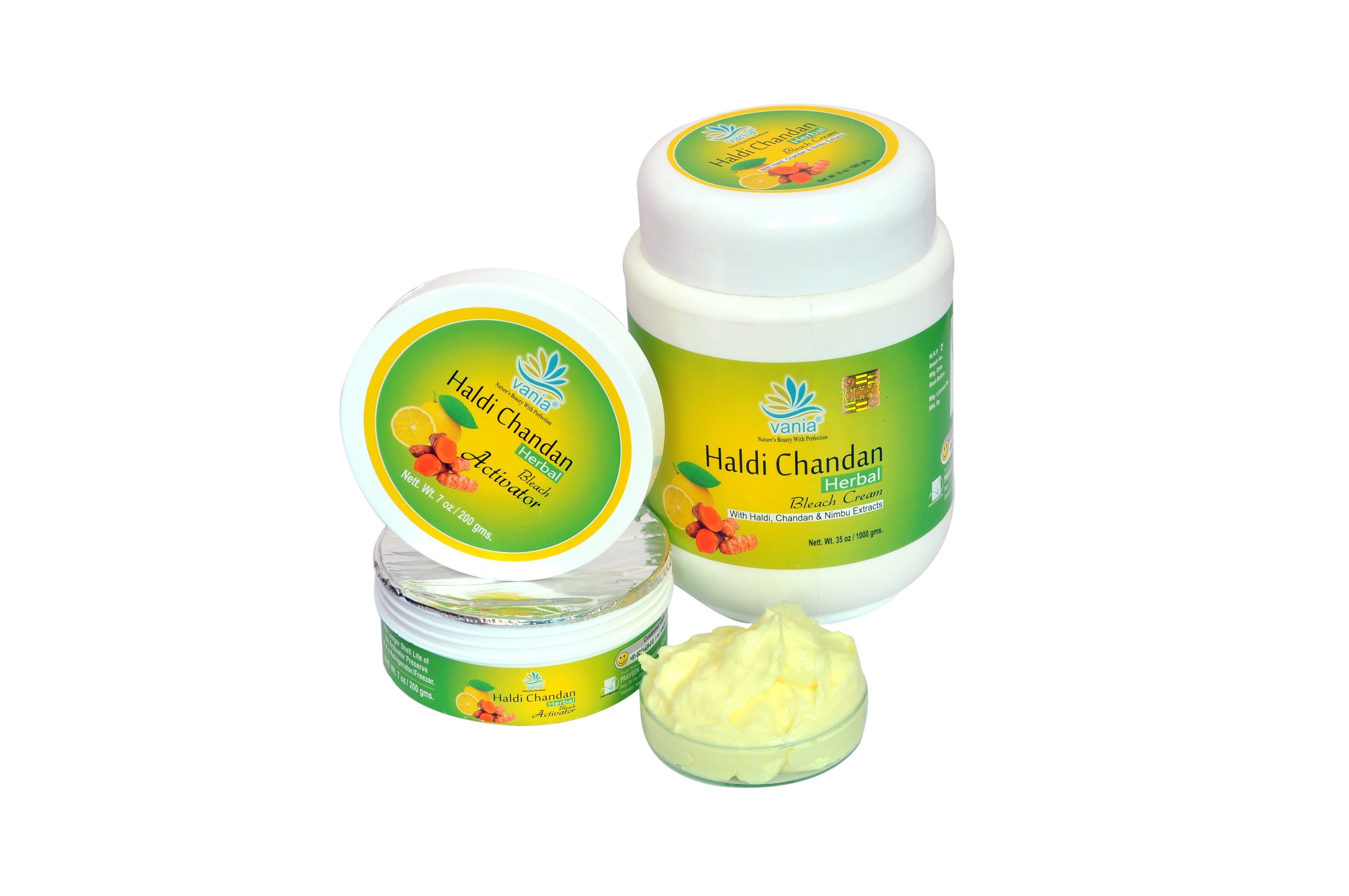 Vania Haldi Chandan Bleach Cream 1Kg | Fairness & Beautifying | Face & Body | Cooling Sensation | For Normal to Dry Skin | Moisturizing | Zero Irritation | Herbal | Gori Gori Skin | No Tears & Dryness