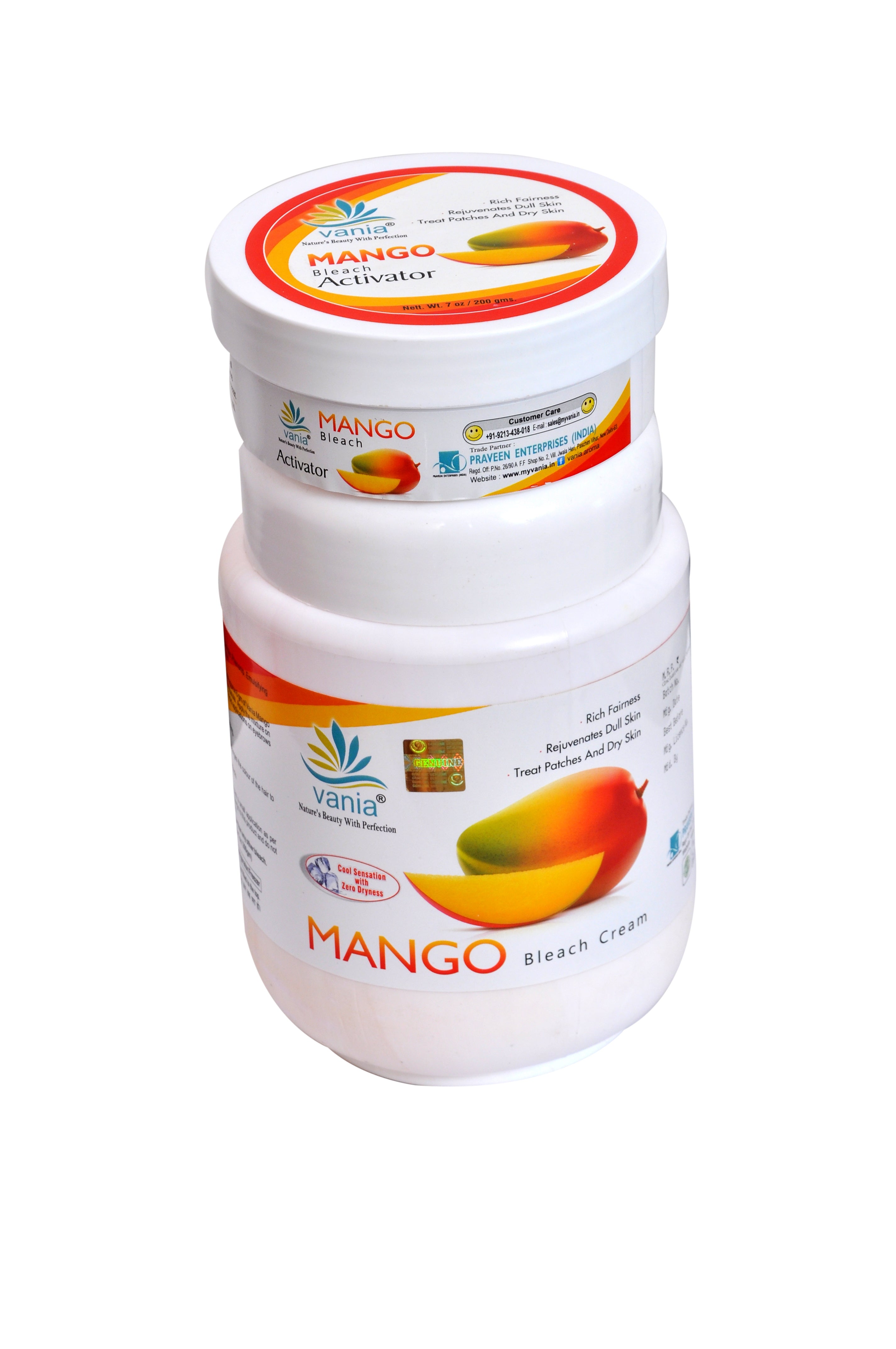 Vania Mango Bleach Cream 1Kg | Long-Lasting Glow | Rich Fairness | Rejuvenates Dull Skin | Treats Patches & Dry Skin | Youthful & Cool | No Tears, Zero Irritation | With Fragrance | De-Tan | Ready Below 30 Min | Best Fruit Face Cream